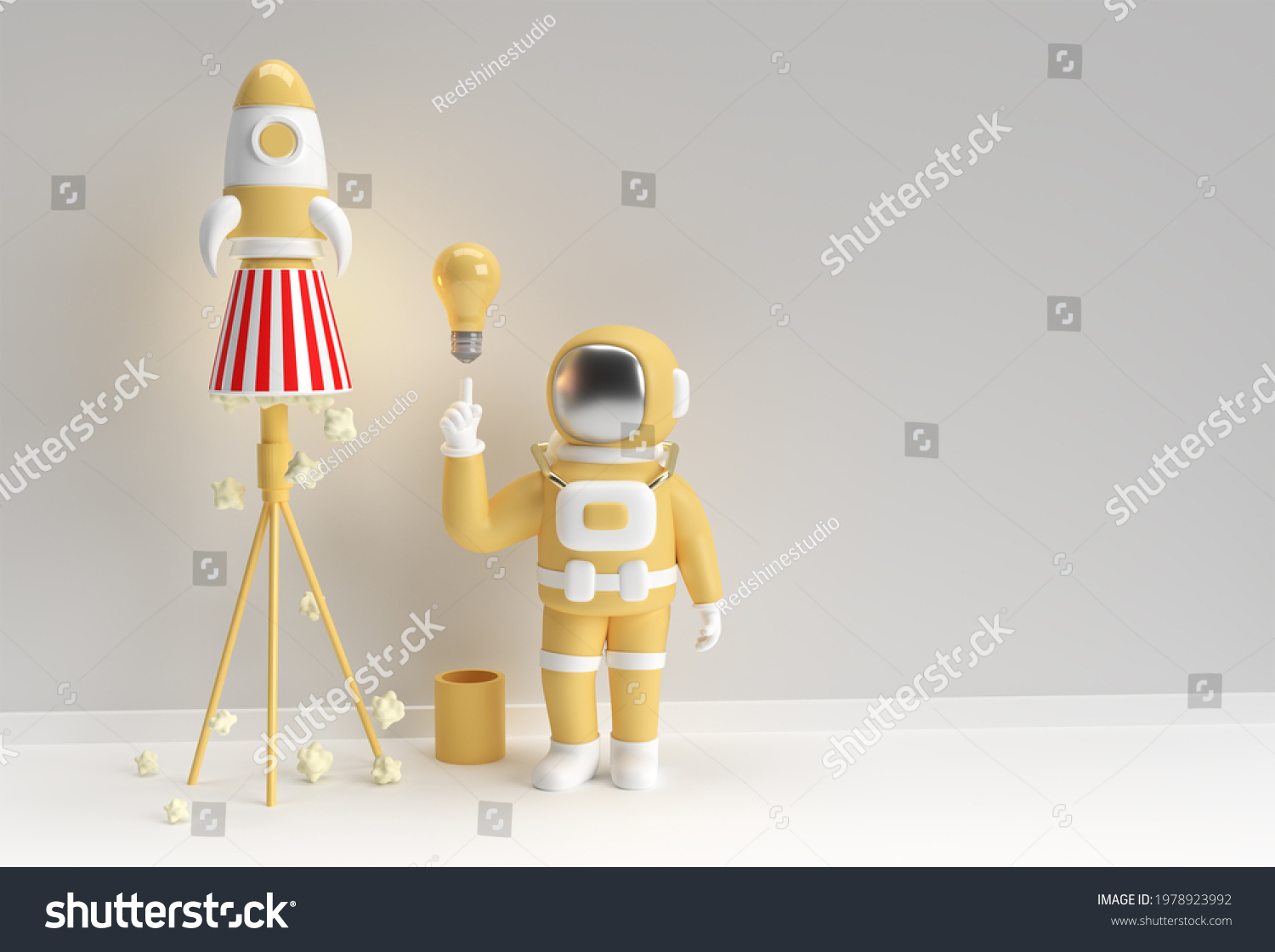 3d Render Spaceman Astronaut Hand Pointing Stock Illustration