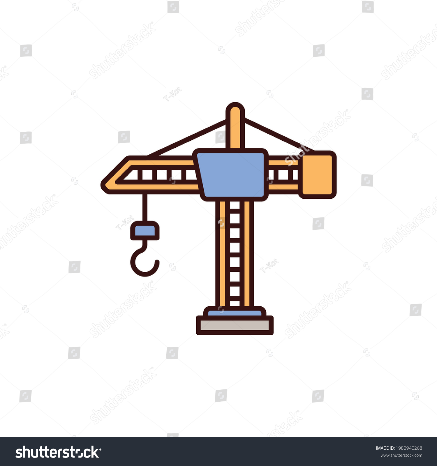 Construction Crane Building Crane Crane Tower Stock Vector Royalty