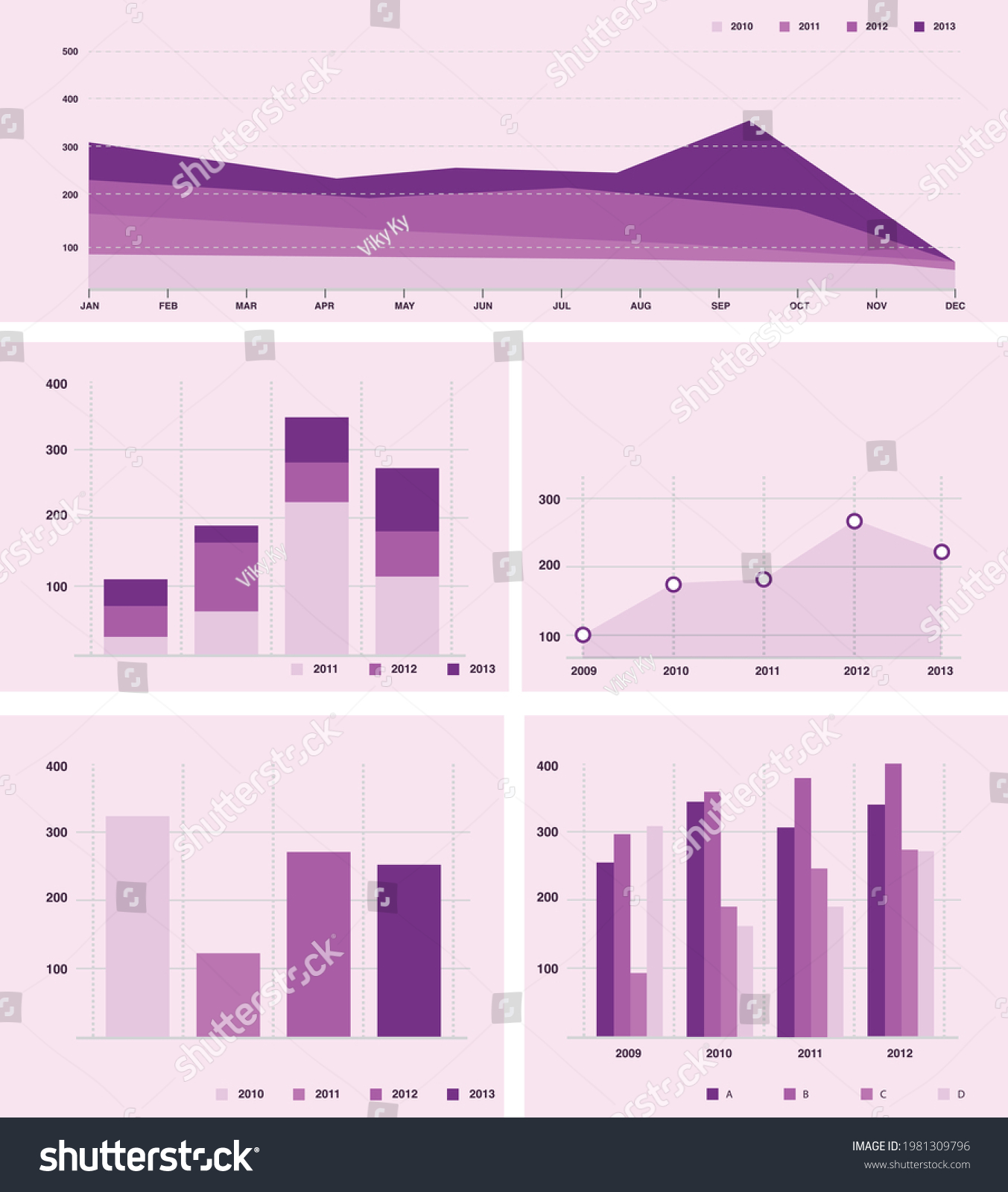 Statistical Analysis Business Data Graphs Vector Stock Vector Royalty