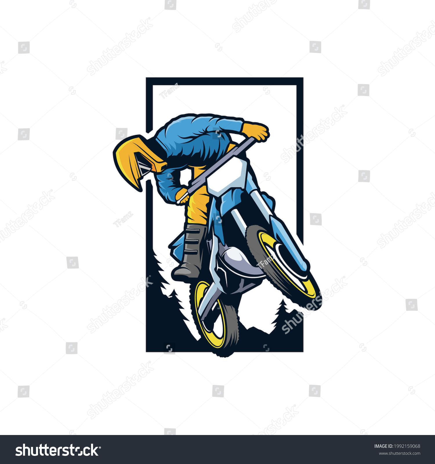 Motocross Vector Illustration Very Suitable Motocross Stock Vector