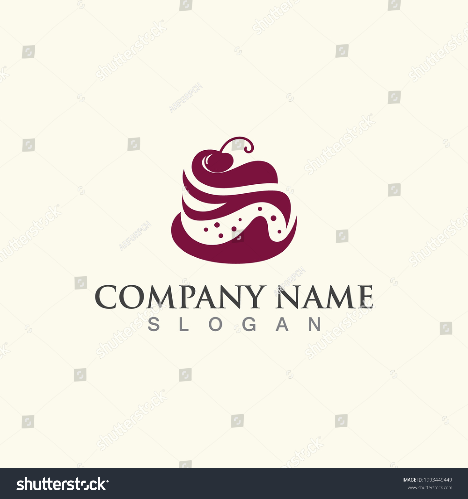 Cake Bakery Sweet Logo Template Design Stock Vector Royalty Free