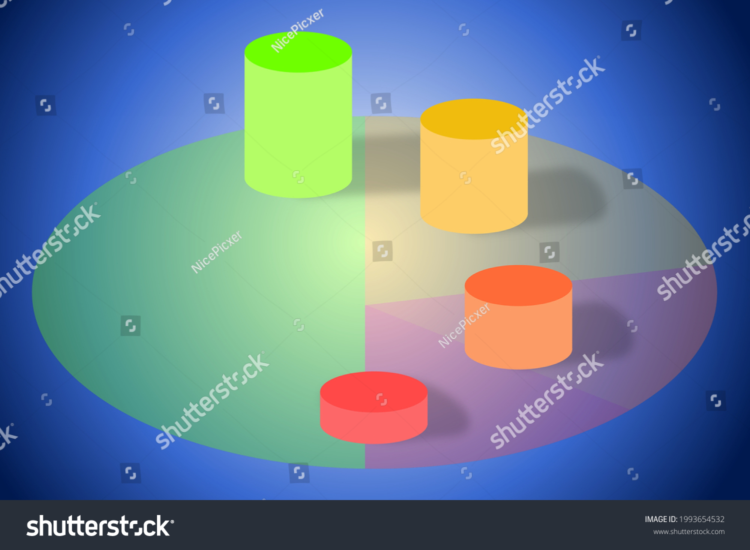 D Profit Loss Charts Green Yellow Stock Vector Royalty Free