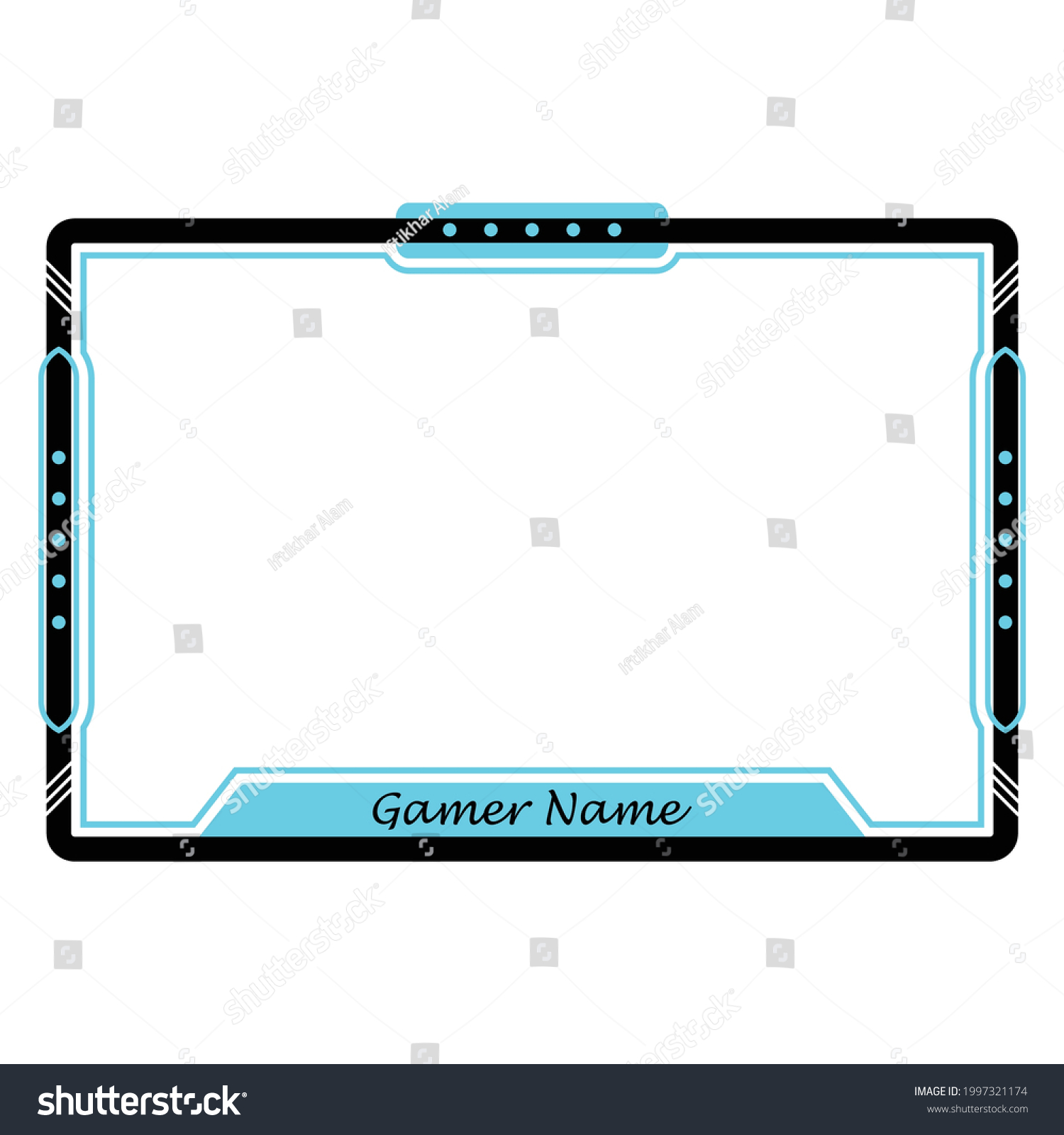 Stylish Gaming Frame Overlay Live Streamer Stock Vector Royalty Free