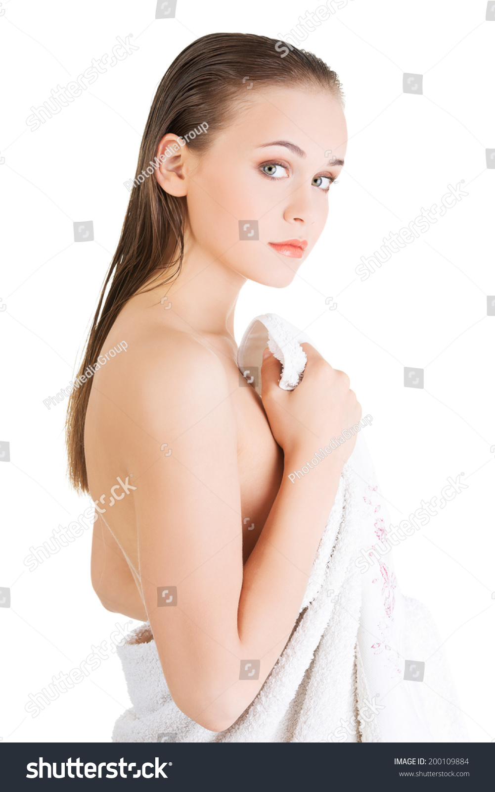 Happy Nude Woman Perfect Body Posing Stock Photo 200109884 Shutterstock