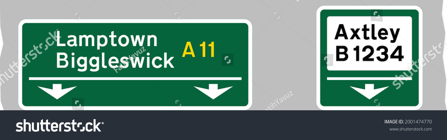 Gantry Mounted Signs On Roads Advance Stock Vector Royalty Free