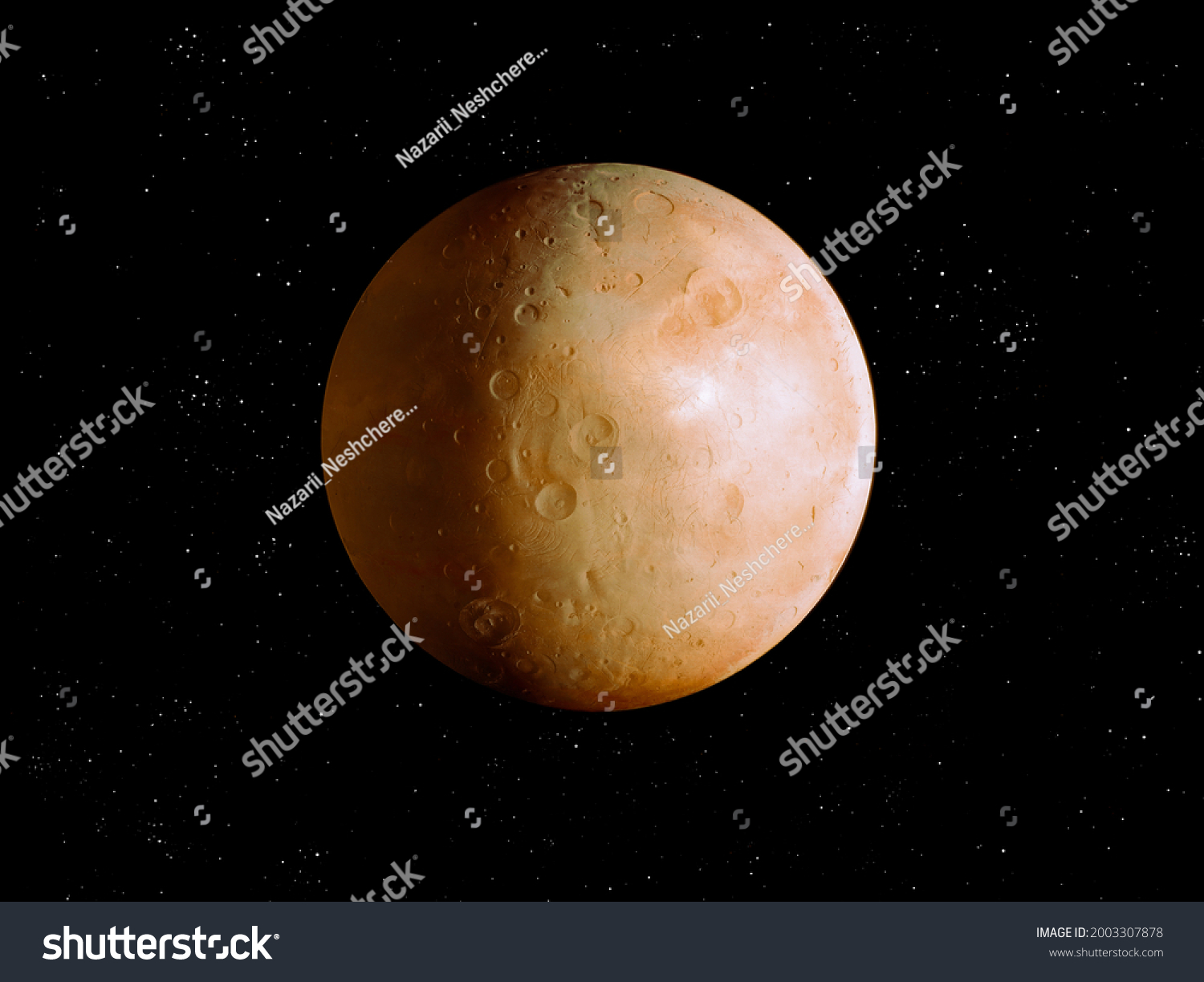 Planetary Satellite Craters On Surface Rocky Stock Photo 2003307878