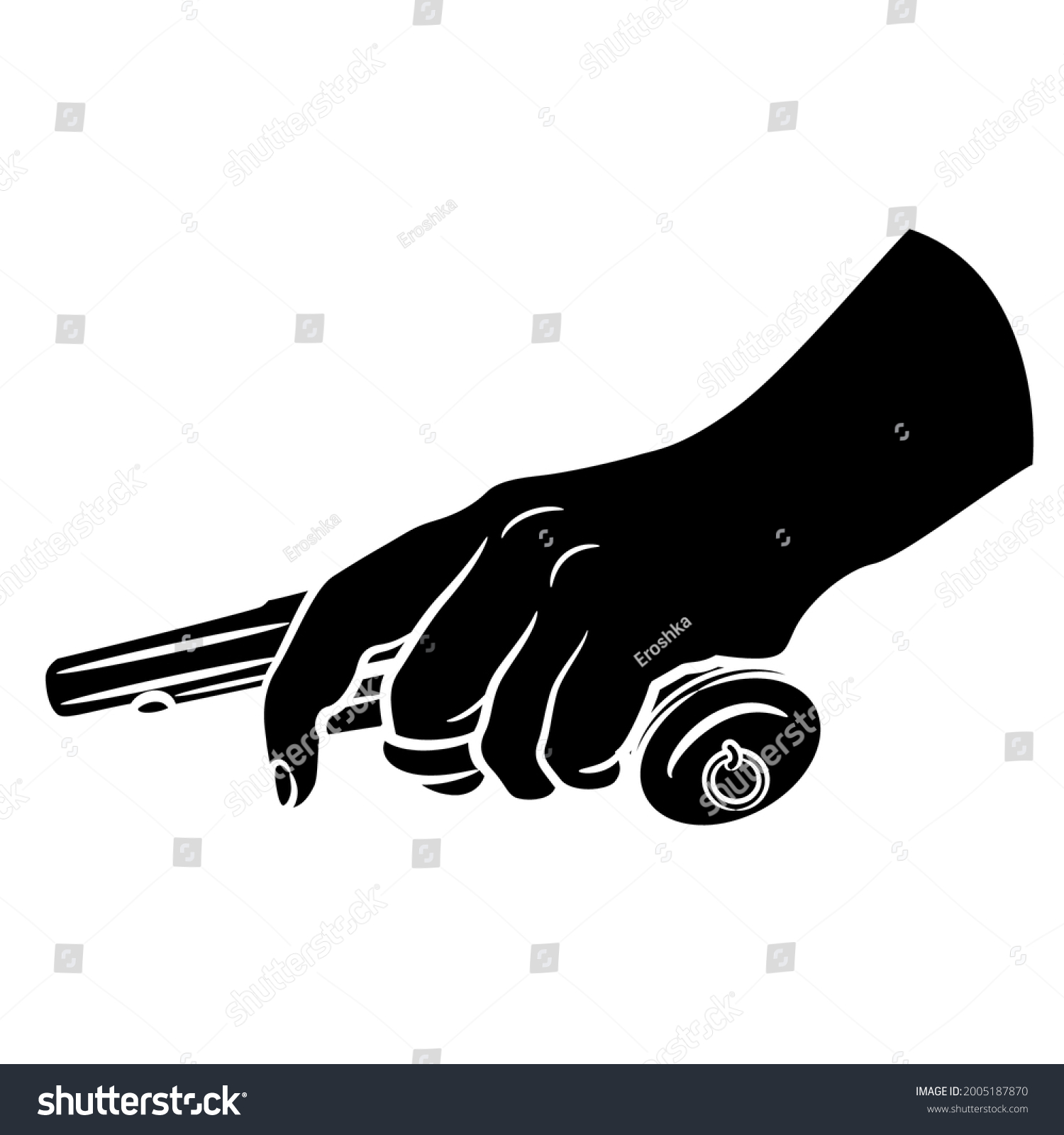 Human Female Hand Holding Pistol Gun Stock Vector Royalty Free