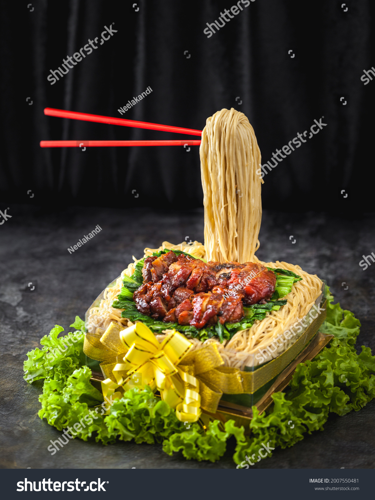 Flying Noodle Mie Terbang New Birthday Stock Photo