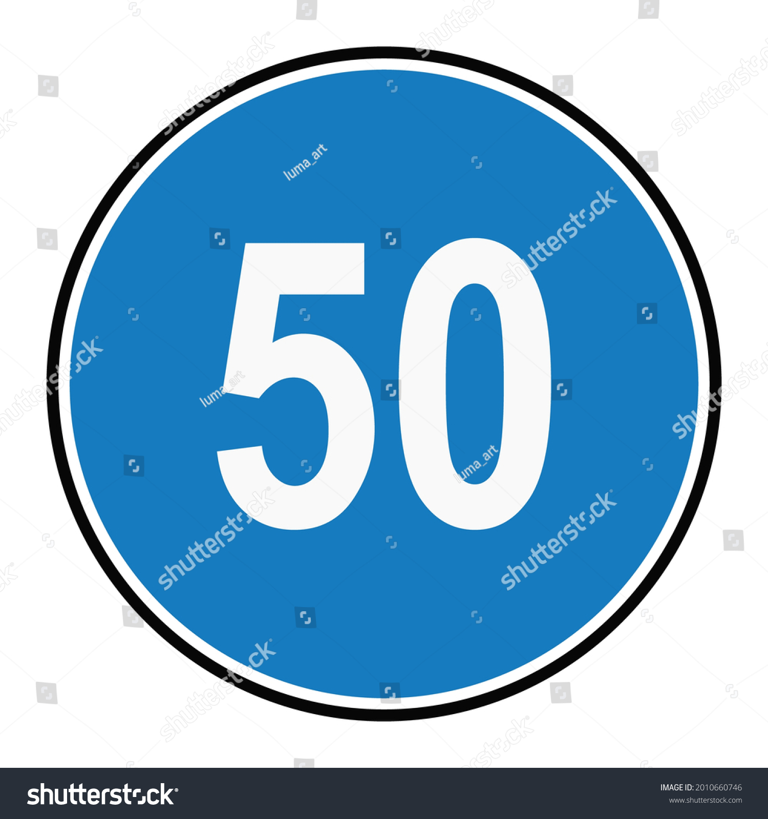 Minimum Speed Limit Road Sign Stock Vector Royalty Free