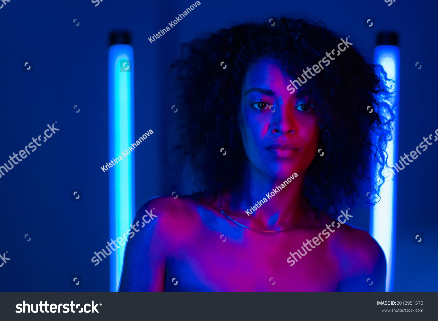 Mixed Race Nude Woman Curly African Stock Photo Shutterstock