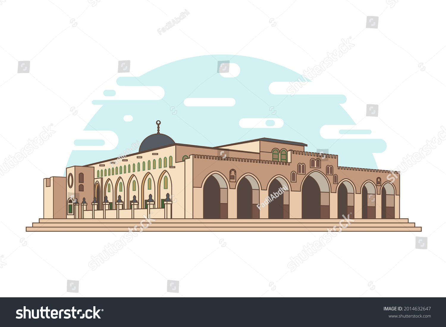 Al Aqsa Mosque Vector Illustration Stock Vector Royalty Free