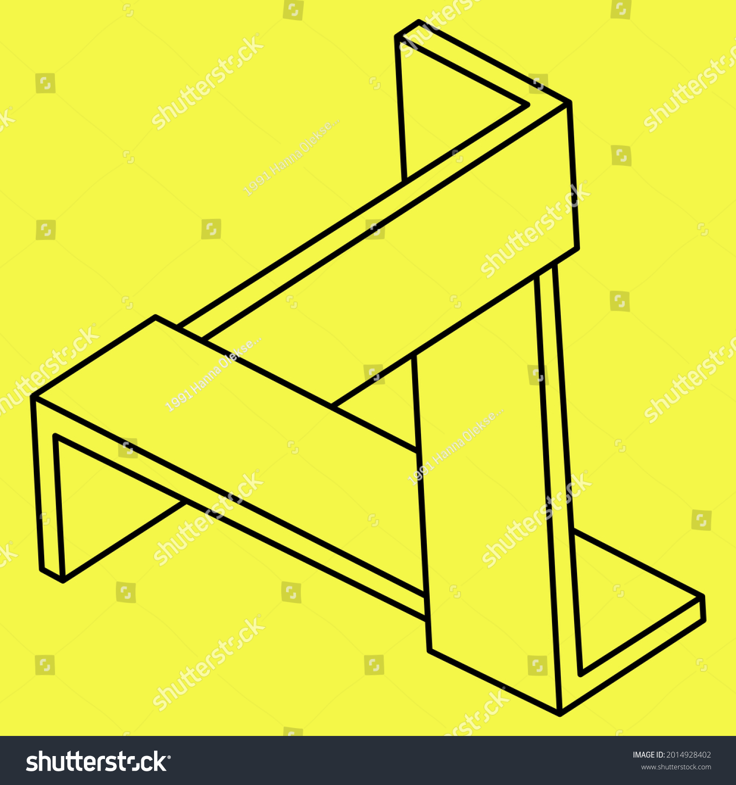 Impossible Triangle Optical Illusion Abstract Infinite Stock Vector