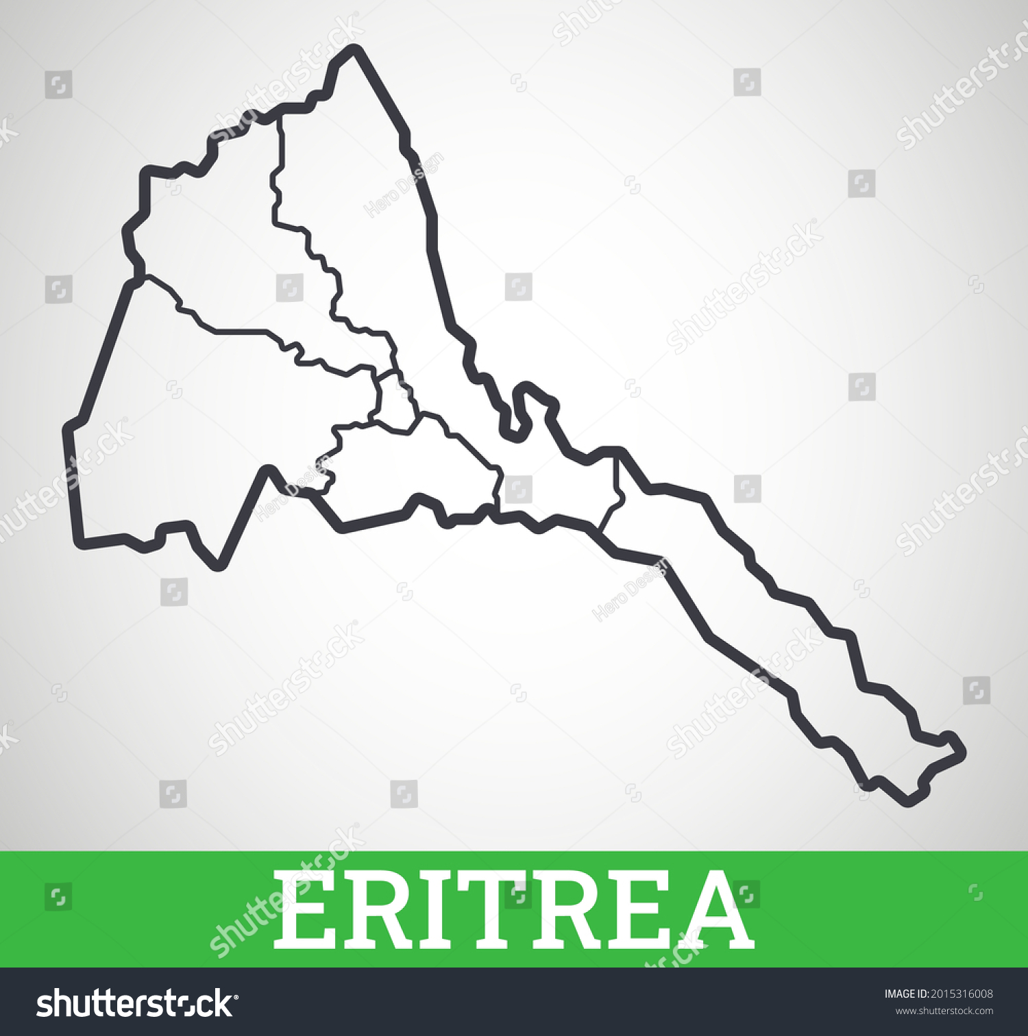 Simple Outline Map Eritrea Vector Graphic Stock Vector Royalty Free