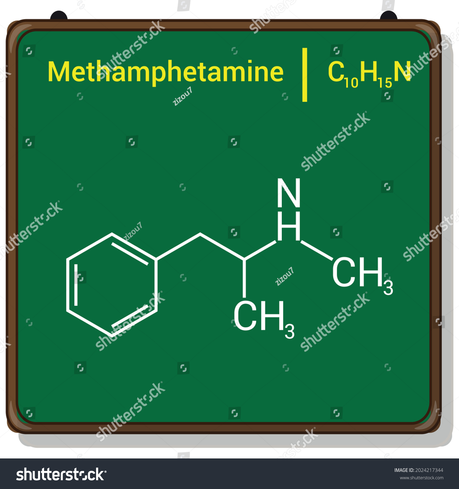 Chemical Structure Methamphetamine C H N Stock Vector Royalty Free