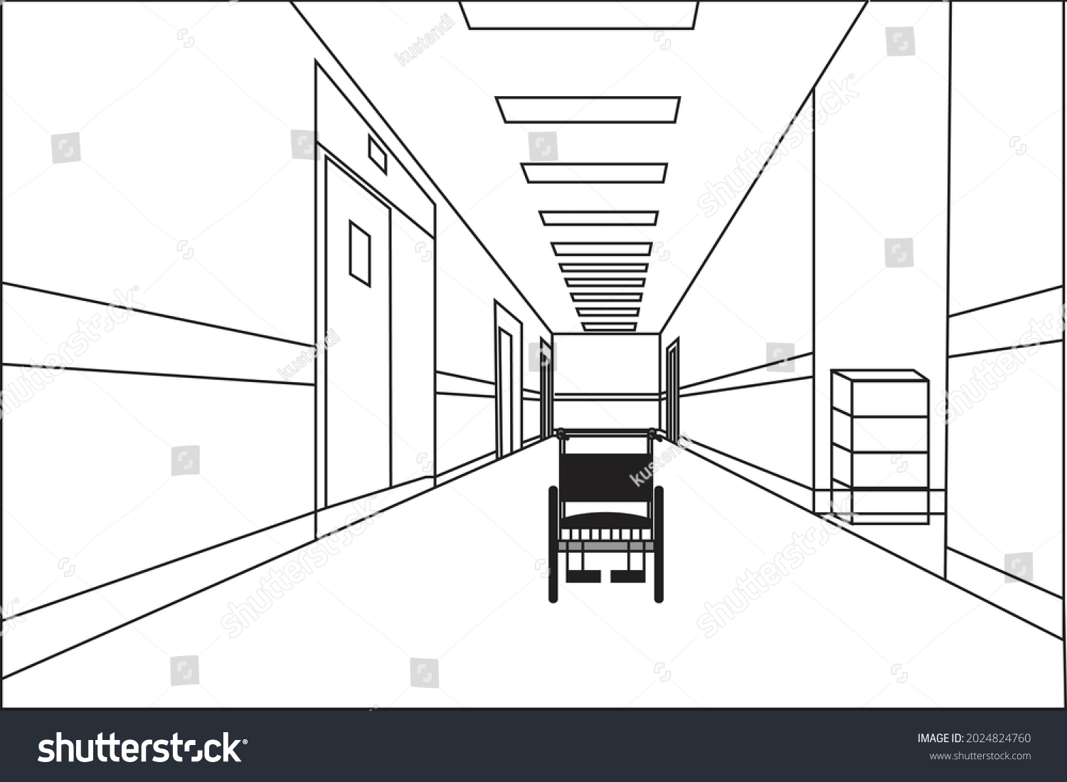 Picture Hospital Form Vector Line Art Stock Vector Royalty Free