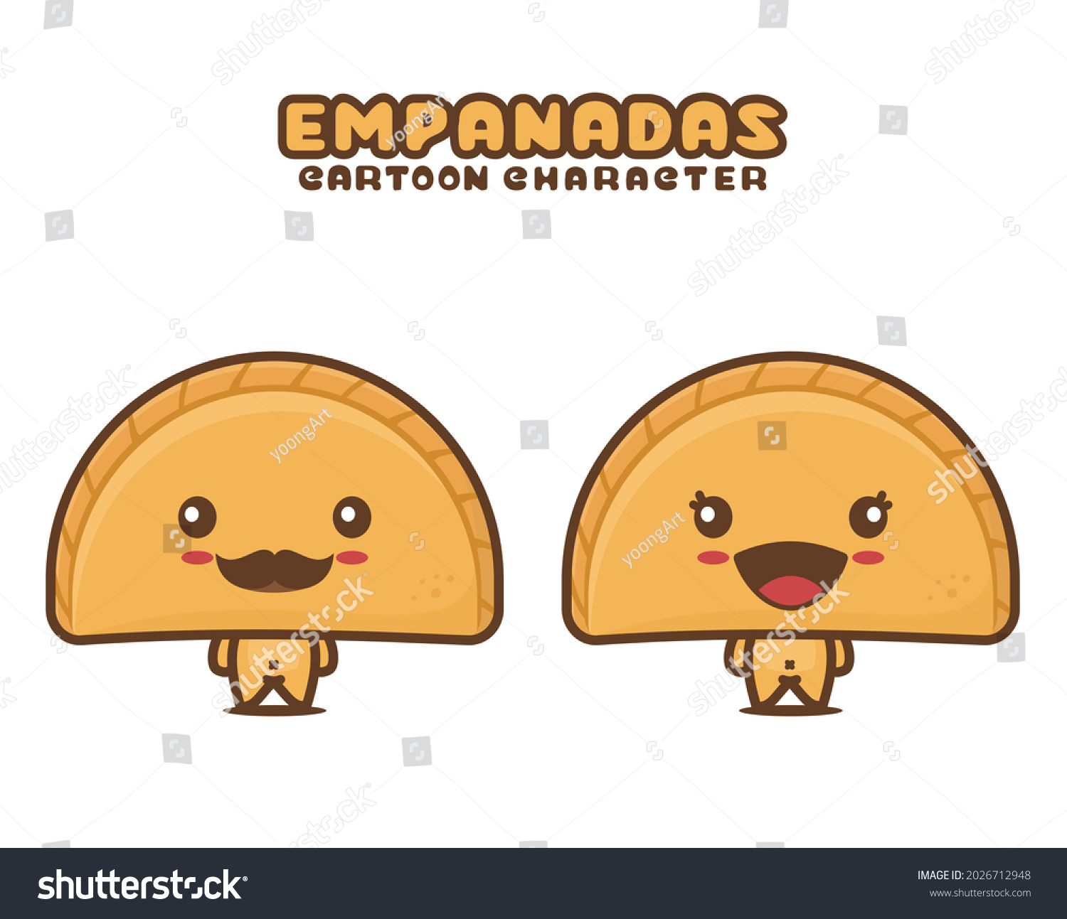 Cute Empanadas Mascot Food Cartoon Illustration Stock Vector Royalty