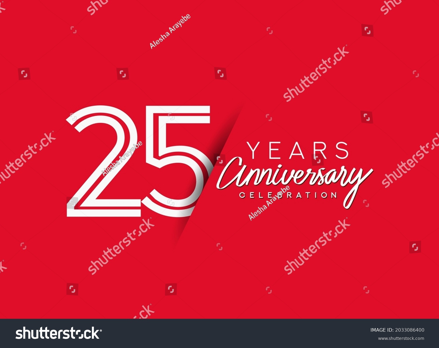 25th Years Anniversary Celebration Logo Flat Stock Vector Royalty Free