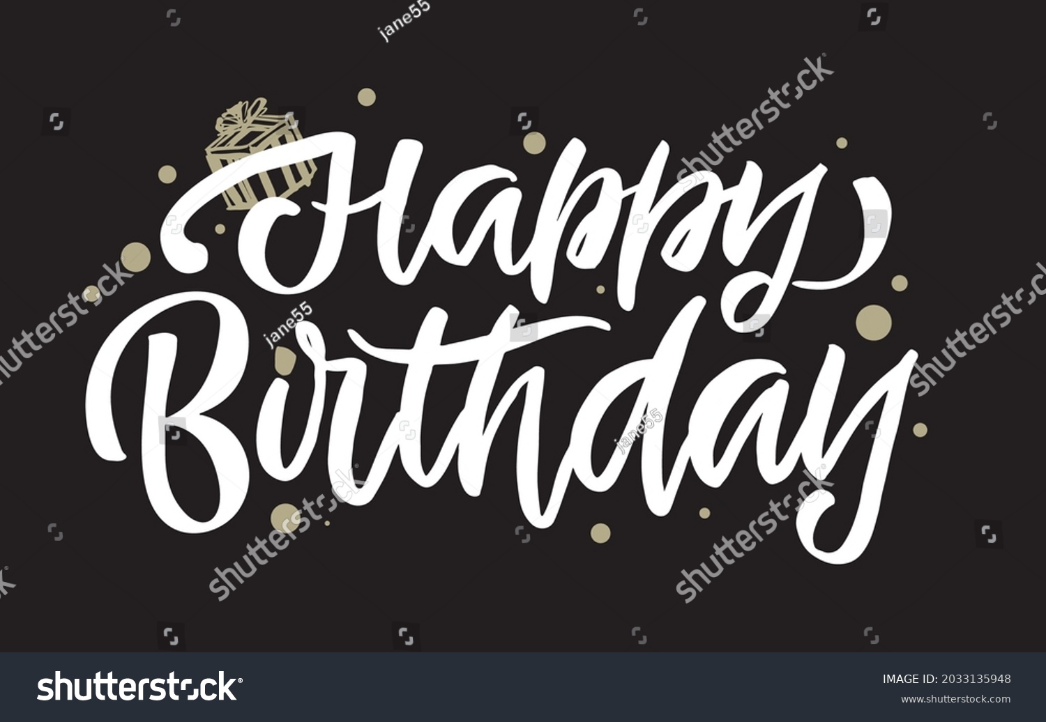 Lettering Slogan Happy Birthday Hand Drawn Stock Vector Royalty Free