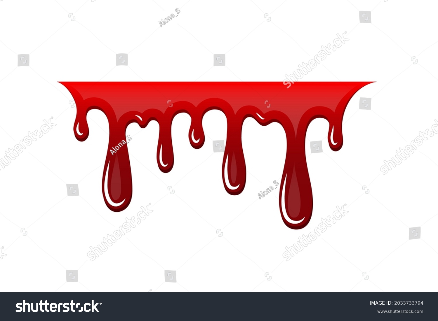 Blood Drip D Halloween Bloodstain Isolated Stock Vector Royalty Free