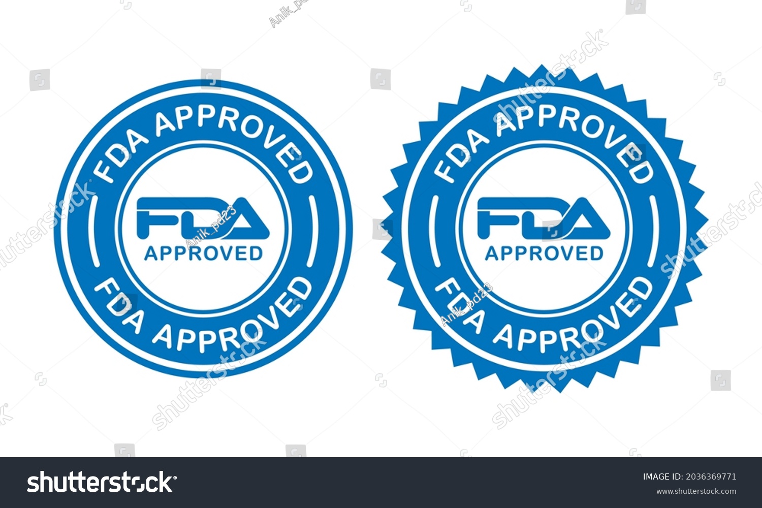 Fda Approved Logo Design Suitable Product Stock Vector Royalty Free