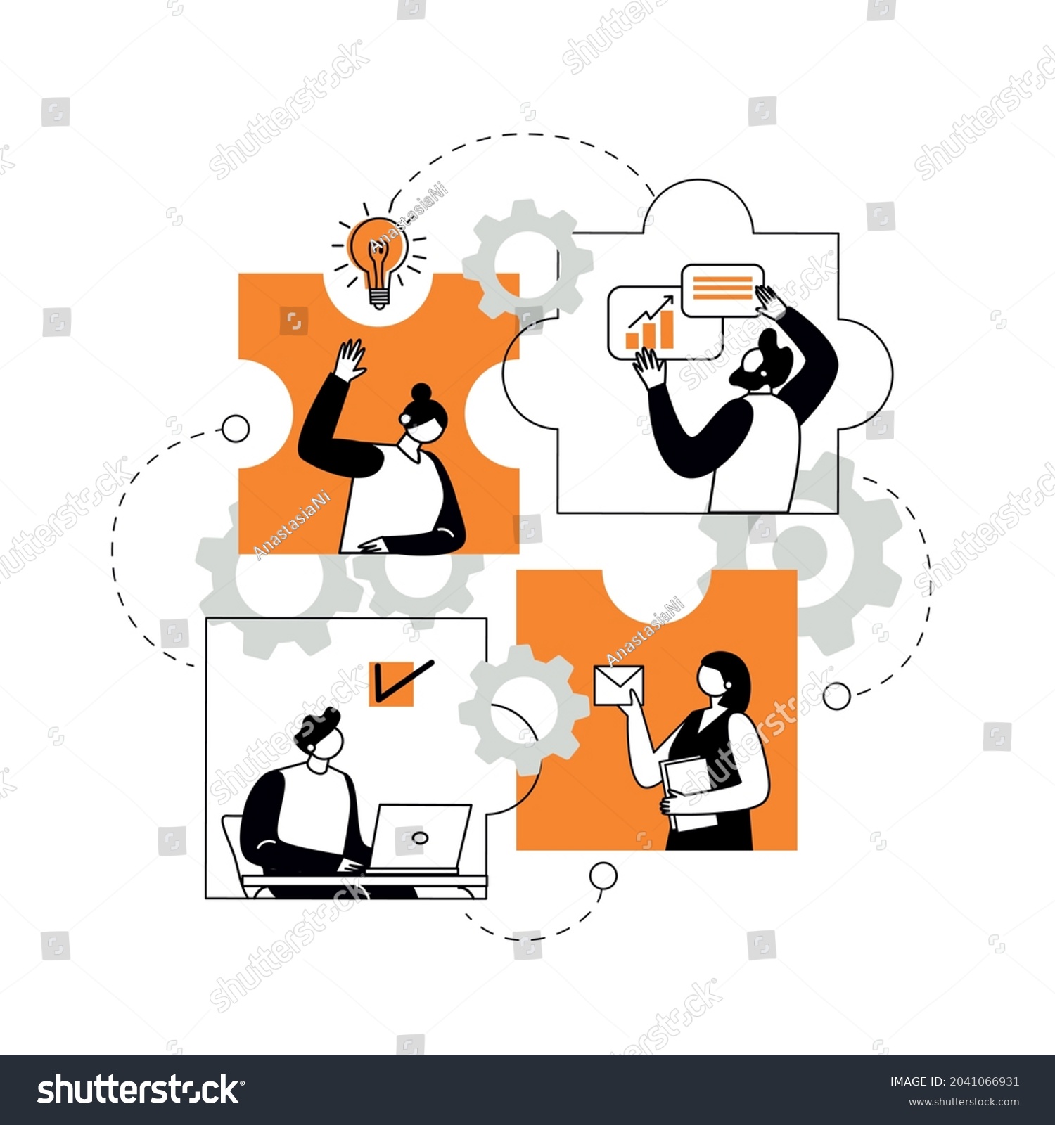 Concept Joint Teamwork Building Business Team Stock Vector Royalty