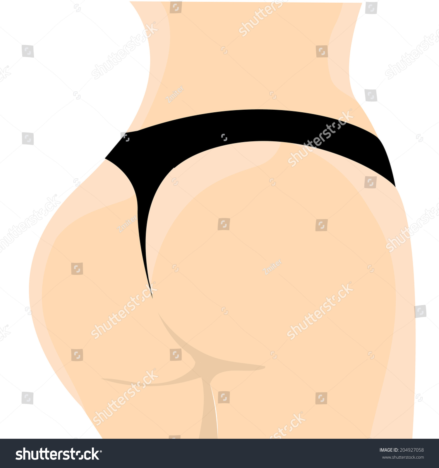 Sexy Woman Ass Vector Illustration Stock Vector Royalty Free