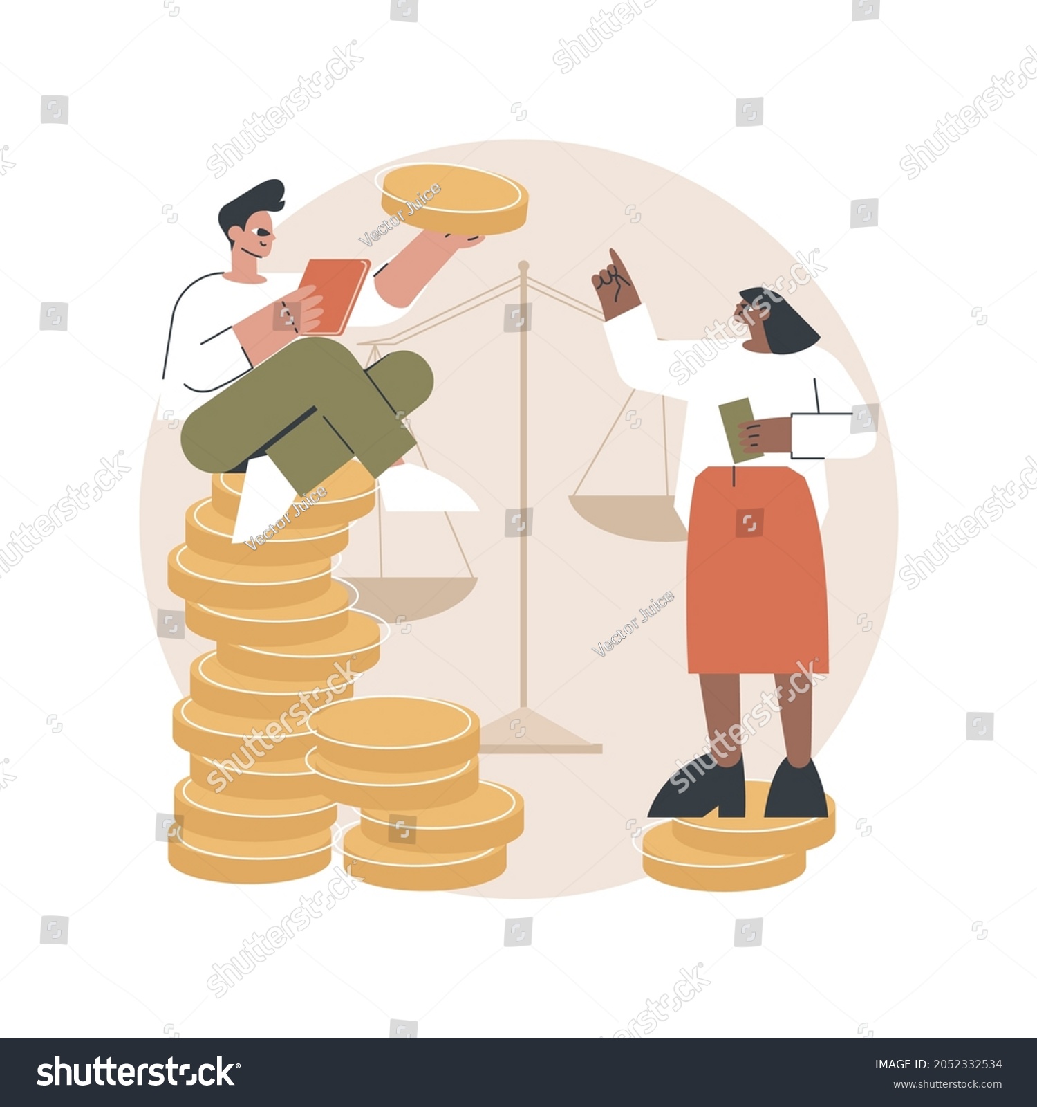 Income Inequality Abstract Concept Vector Illustration Stock Vector