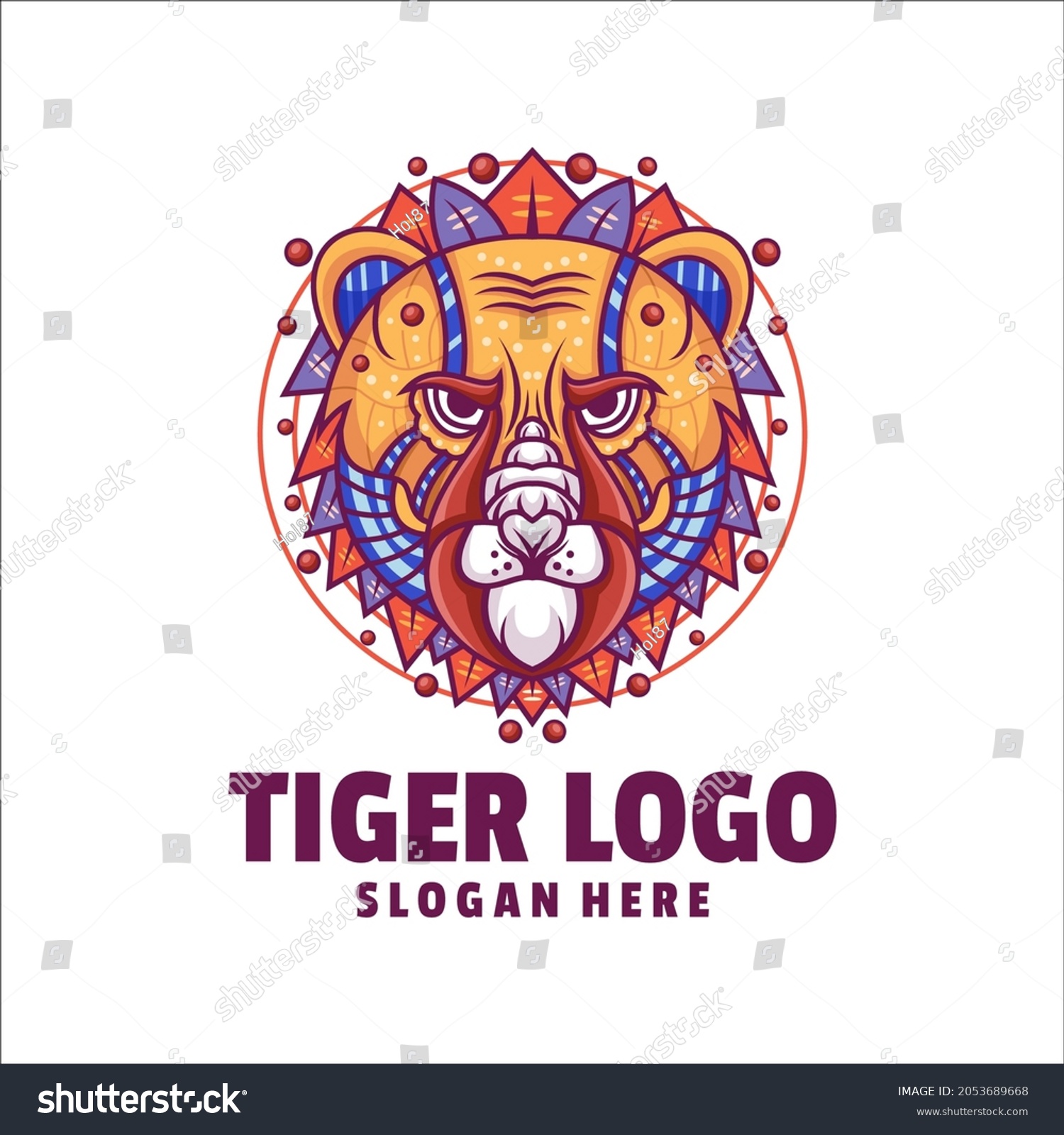 Tiger Head Cyborg Logo Vector Stock Vector Royalty Free 2053689668