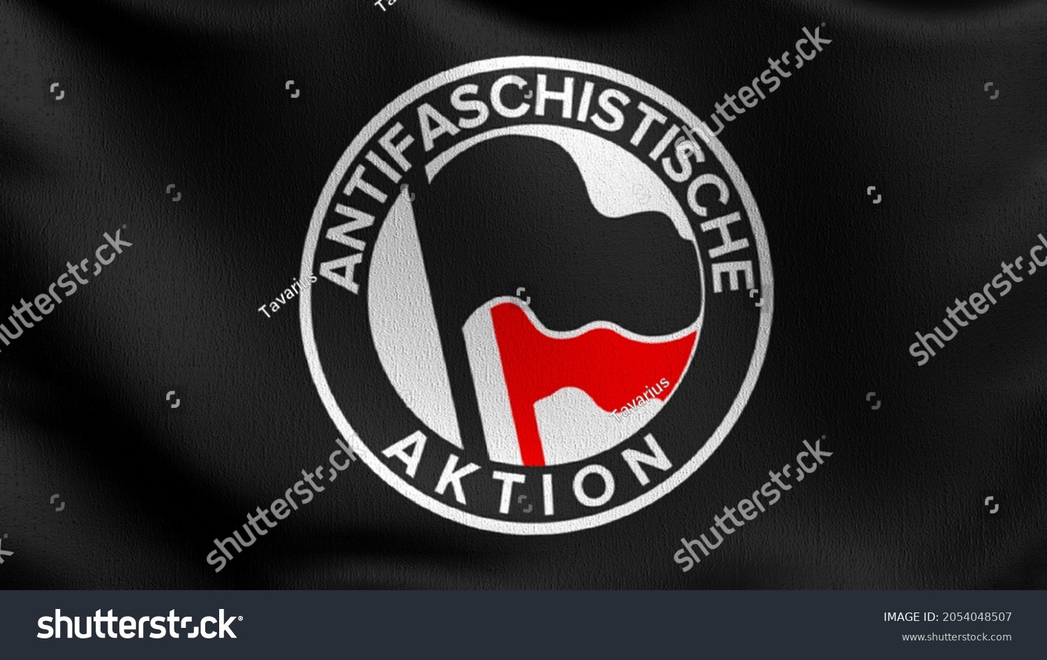 Antifaschistische Aktion Flag Blowing Wind D Stock Illustration