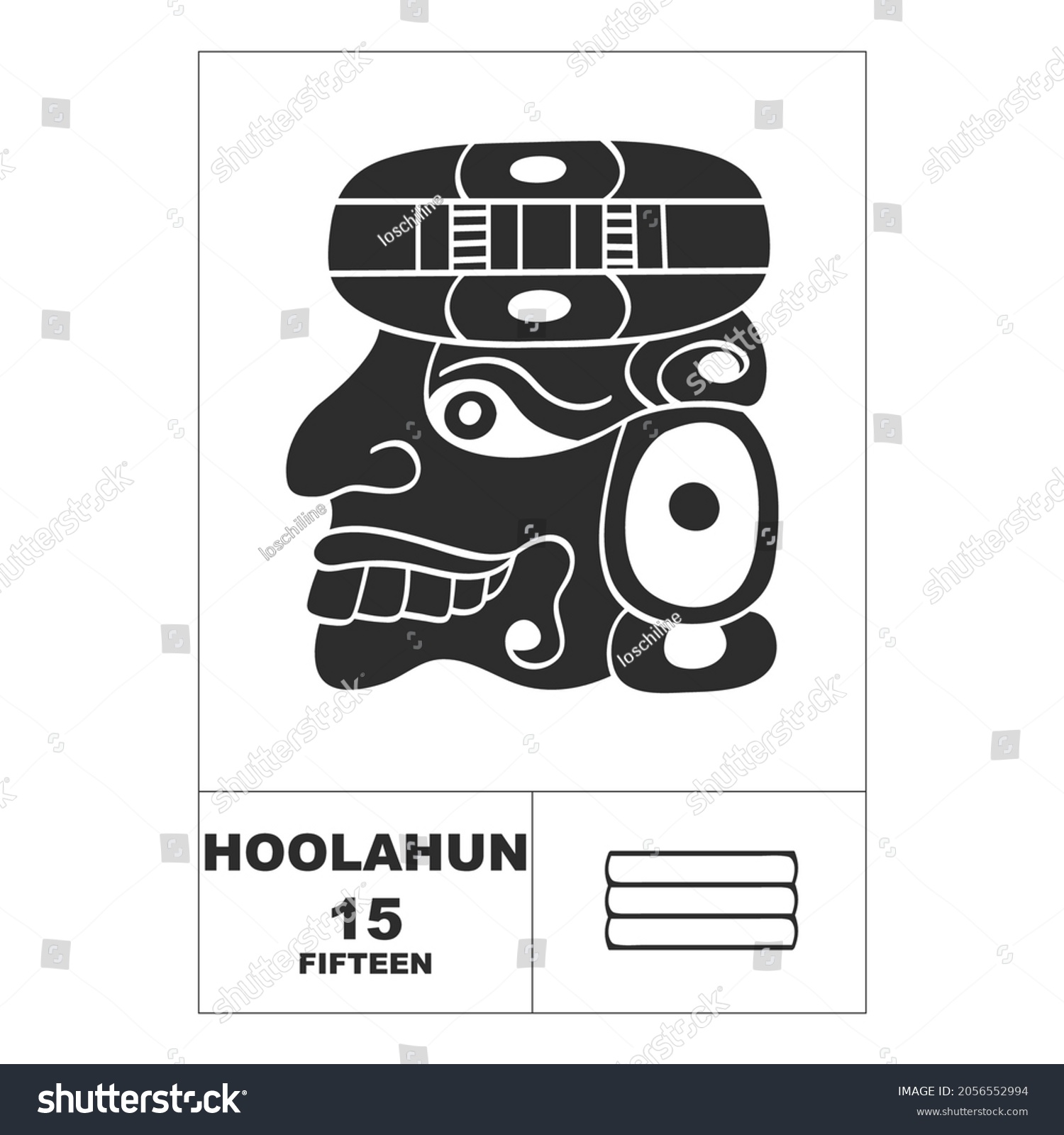 Vector Icon Mayan Numerals Mayan Head Stock Vector Royalty Free