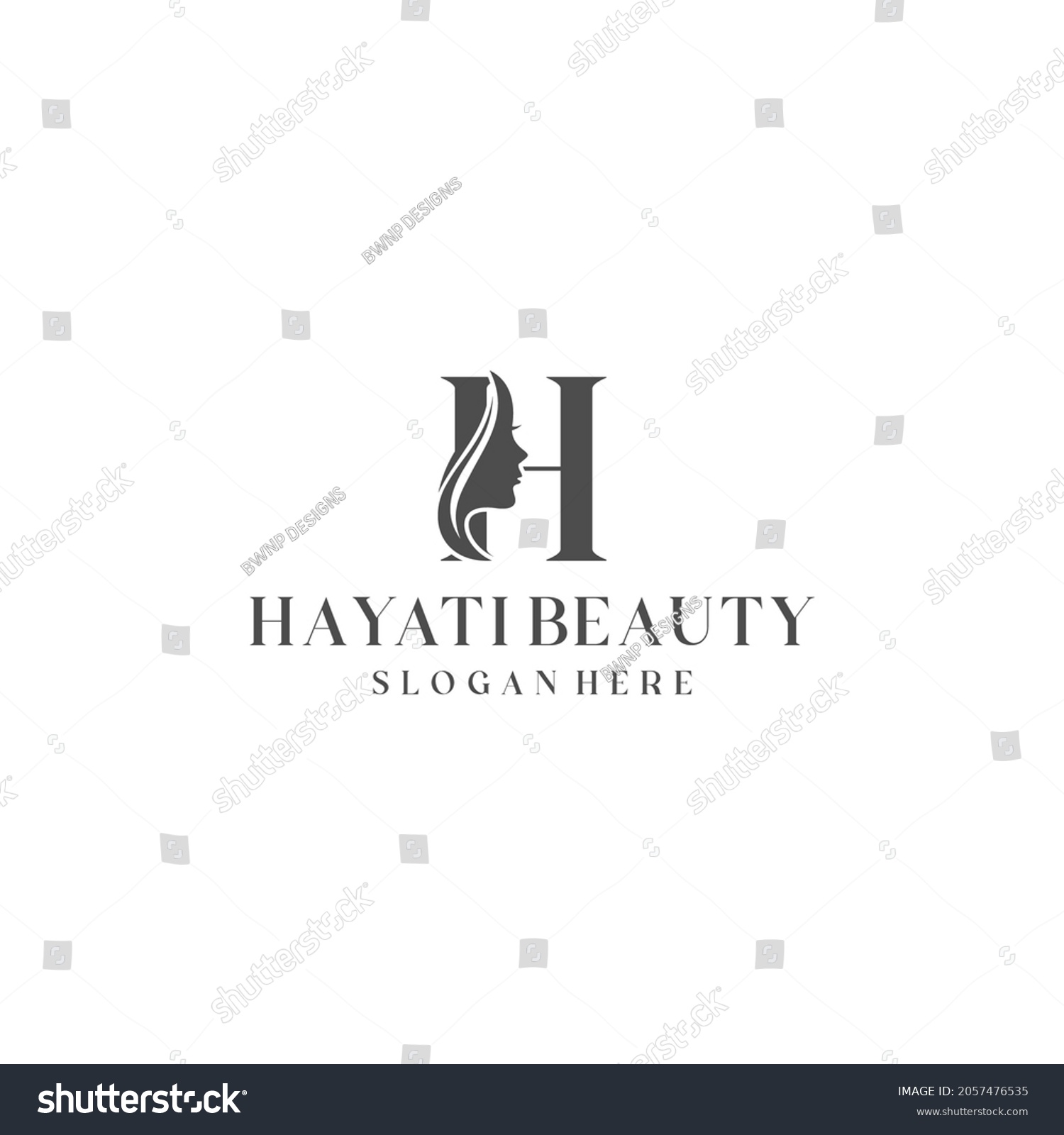 Letter H Beauty Logo Concept Ready Stock Vector Royalty Free