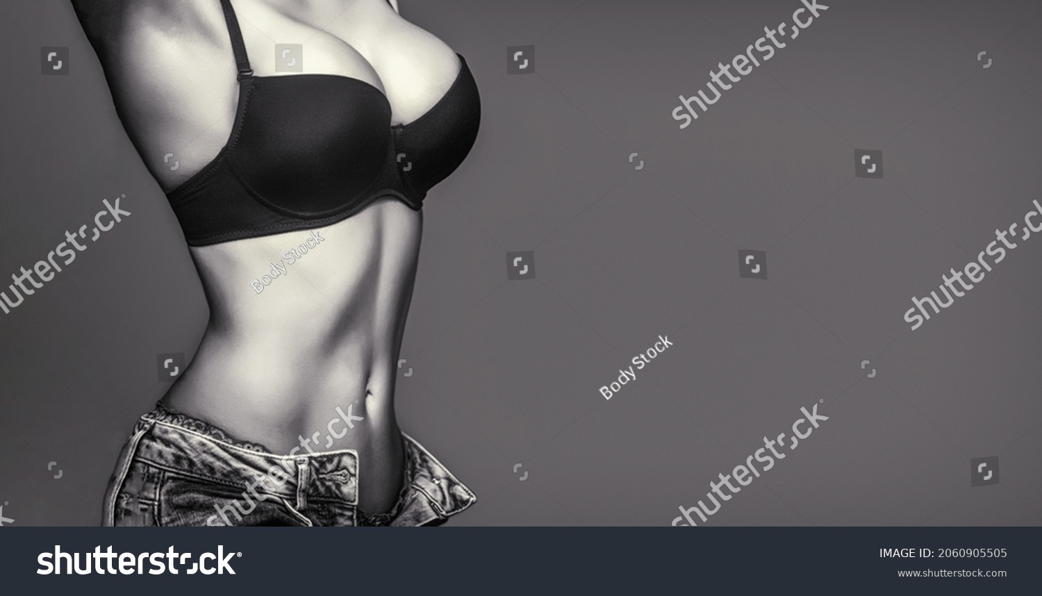 Sexy Boob Close Breast Girl Presenting Stock Photo 2060905505