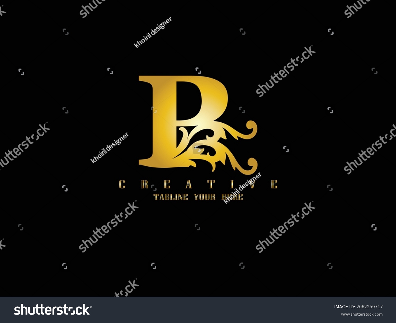 Initial P Letter Luxury Beauty Flourishes Stock Vector Royalty Free