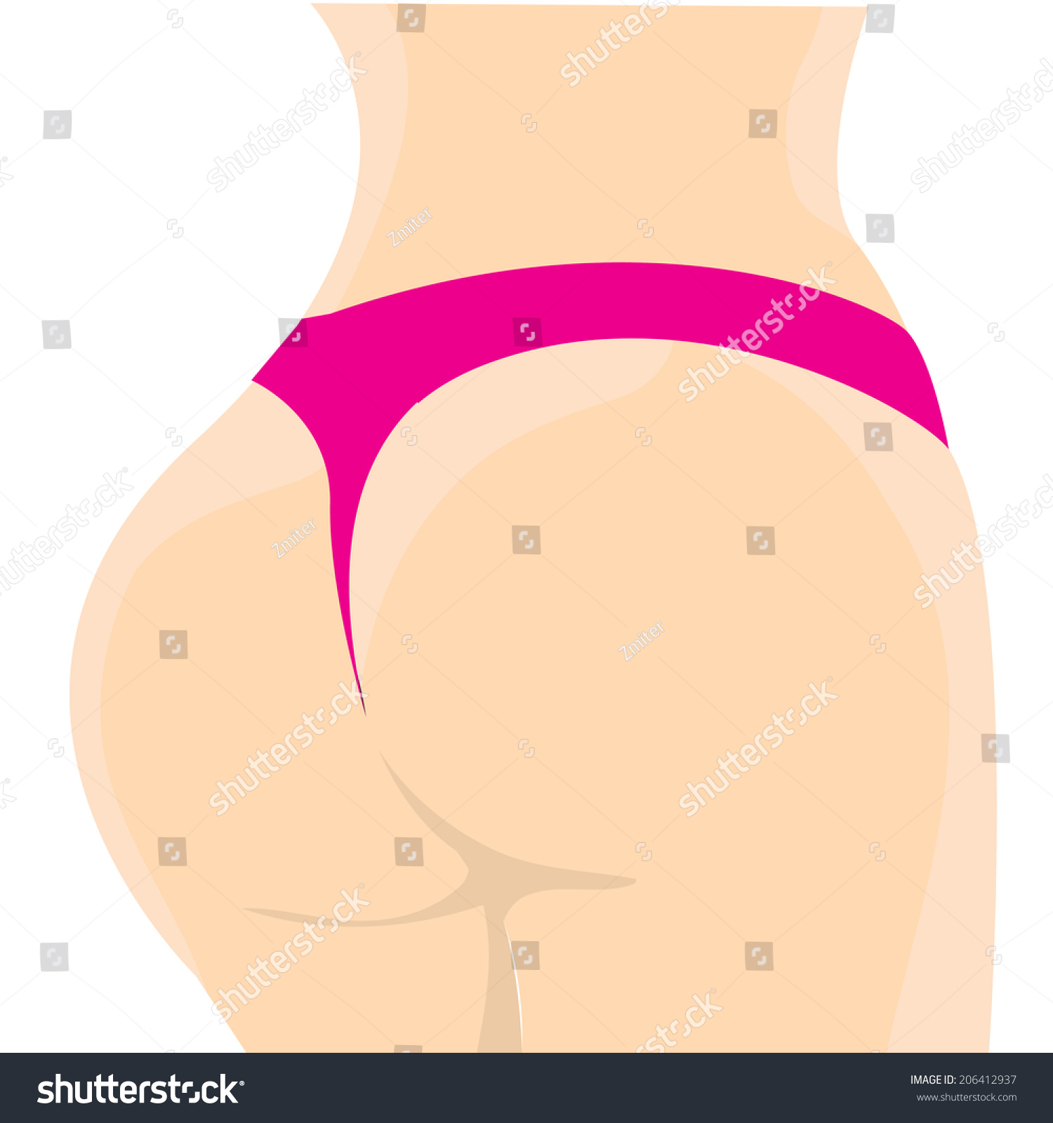 Sexy Woman Ass Vector Illustration Stock Vector Royalty Free