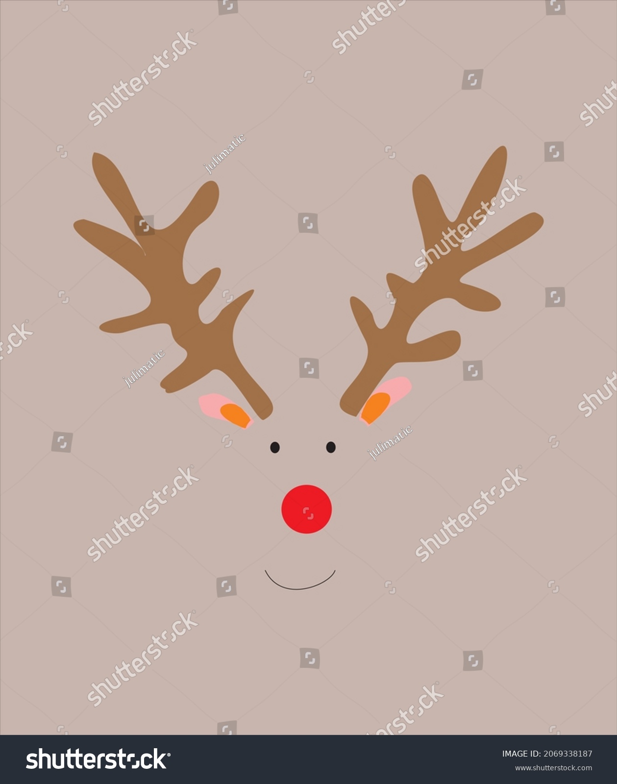 Cartoon Vector Image Funny Santa Deer Stock Vector Royalty Free