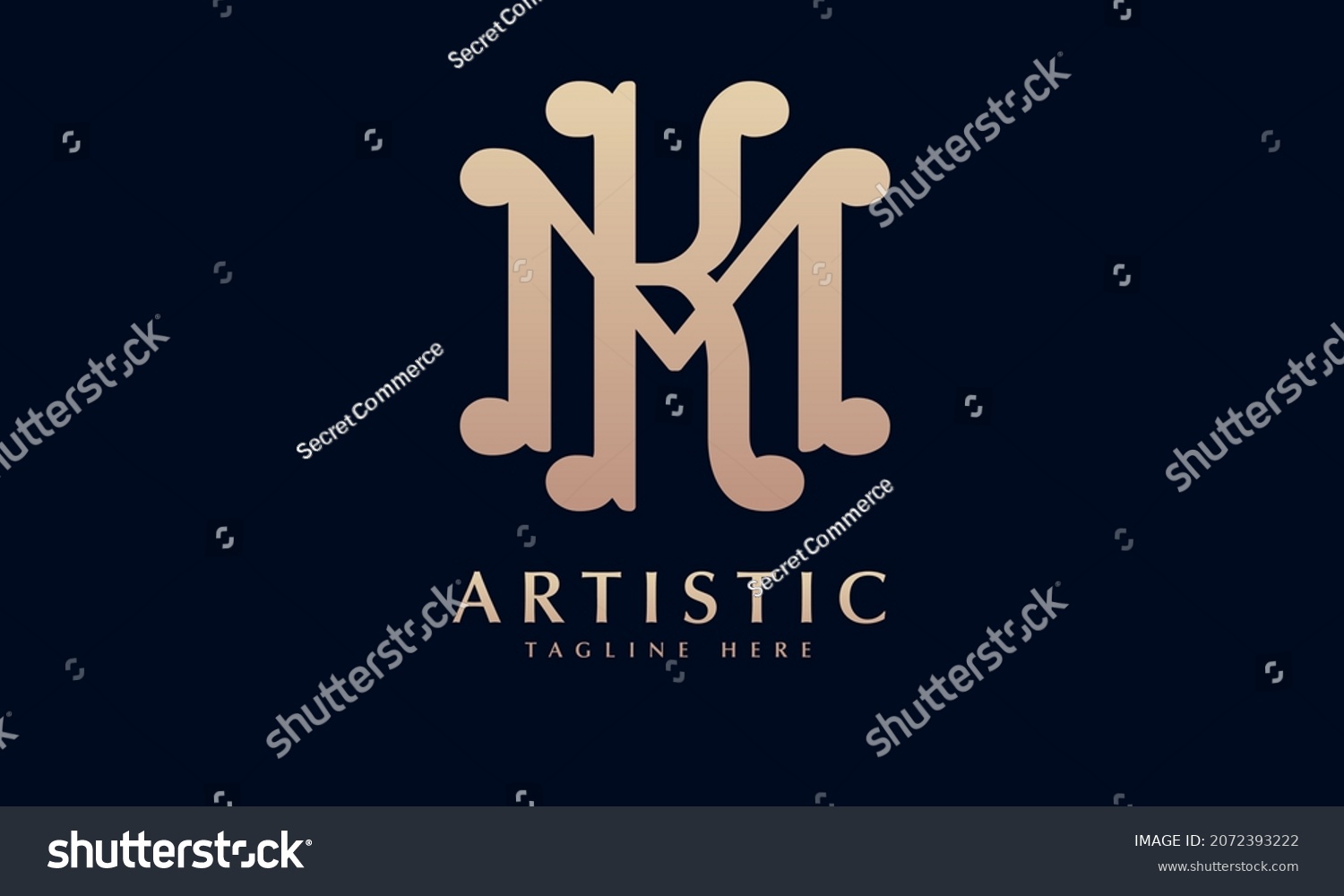 Alphabet Mk Km Illustration Monogram Vector