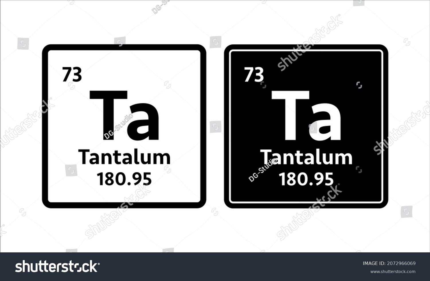 Tantalum Symbol Chemical Element Periodic Table Stock Vector Royalty