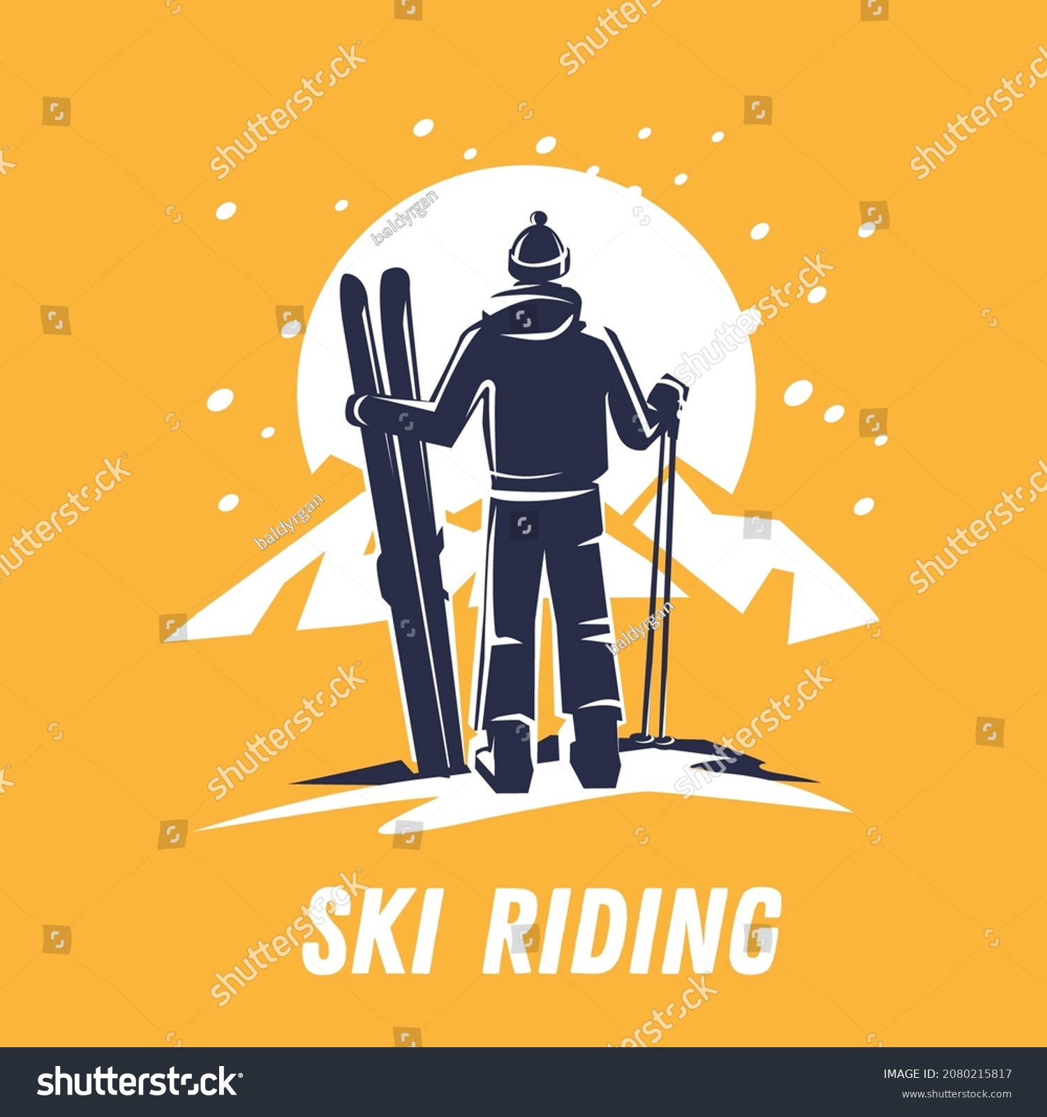 Skiing Stylized Vector Symbol Logo Emblem Stock Vector Royalty Free