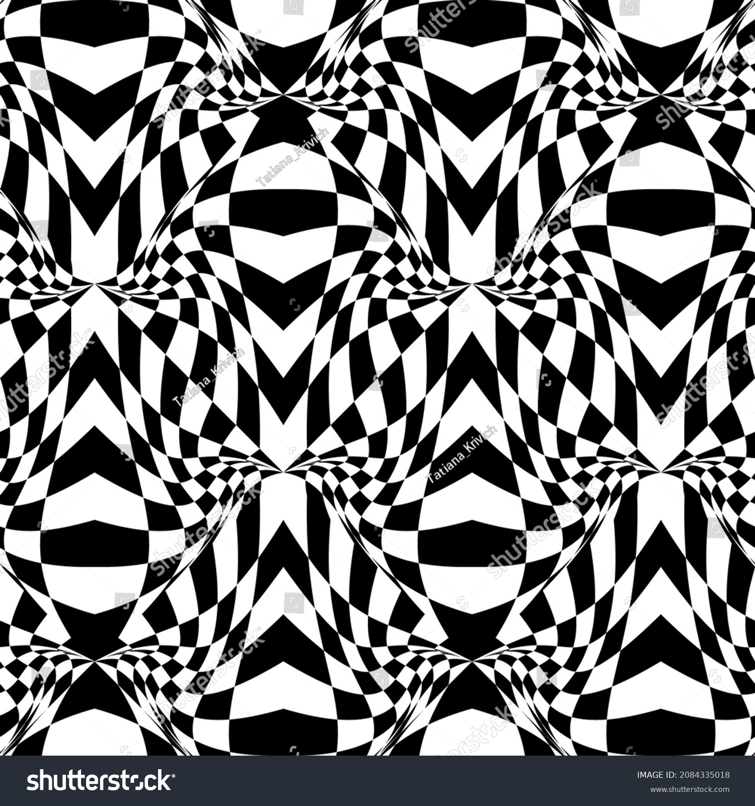 Geometric Checkered Pattern Black White Shape Stock Vector Royalty