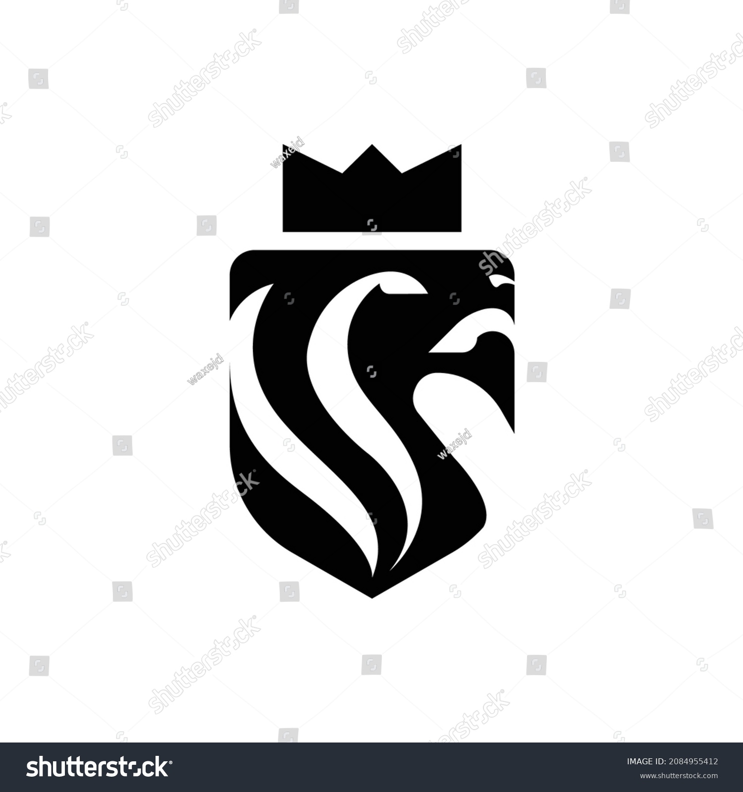 Strong Lion King Shield Logo Vector Stock Vector Royalty Free