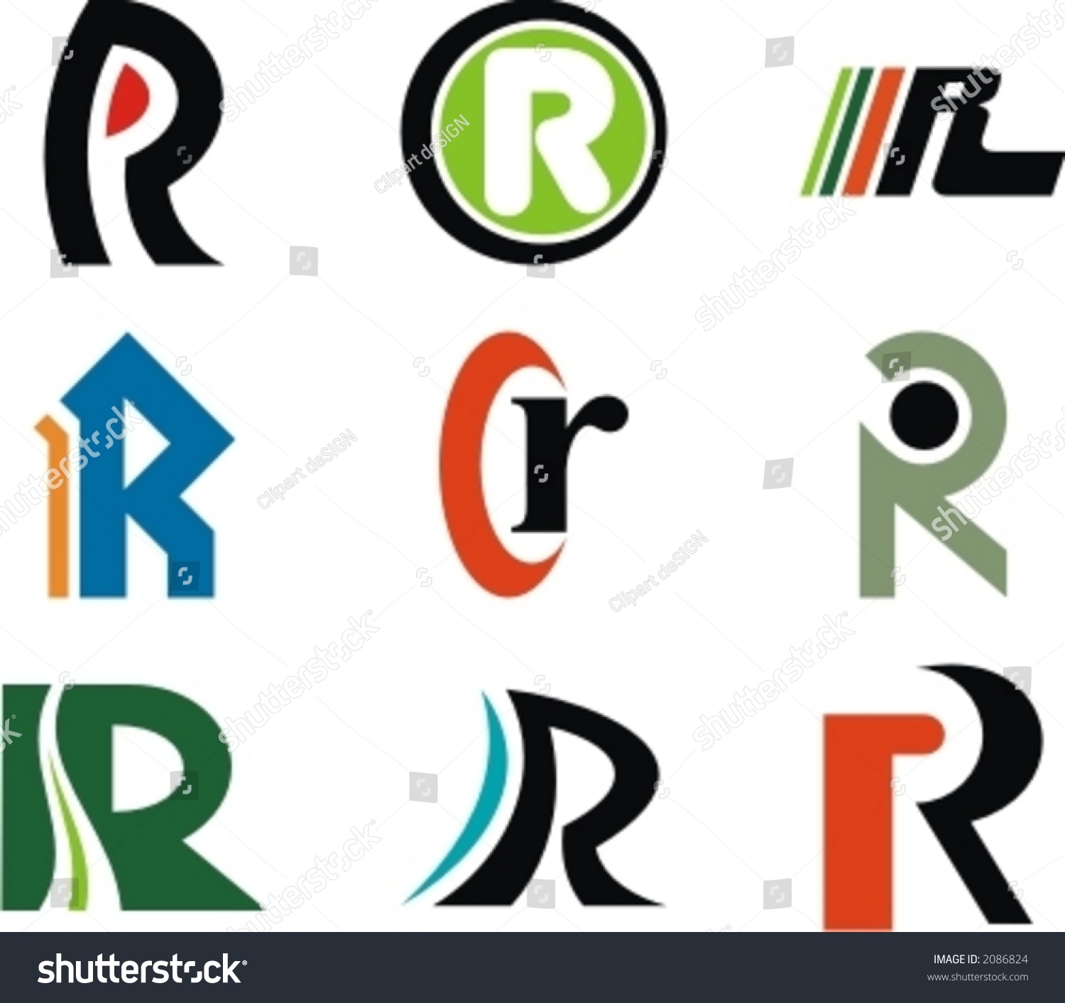 Alphabetical Logo Design Concepts Letter R Shutterstock