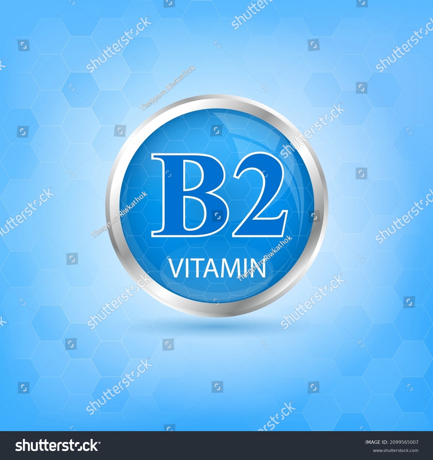 Vitamin B Icon Structure Blue Substance Stock Vector Royalty Free