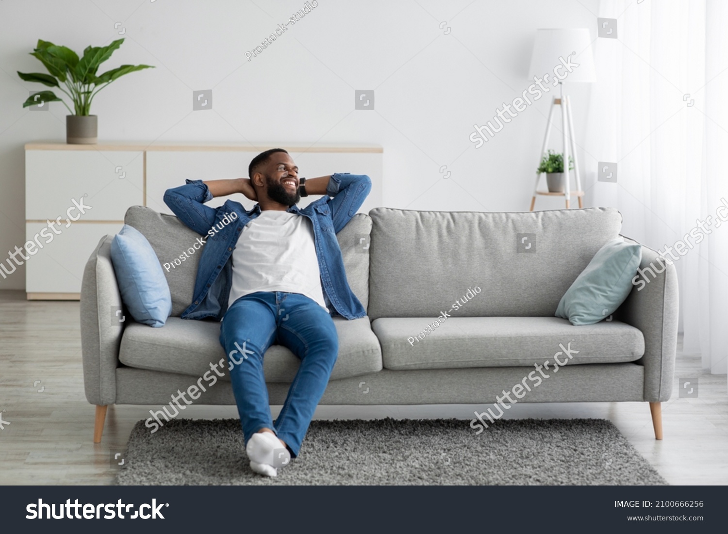 Cheerful Attractive Millennial African American Male Stock Photo