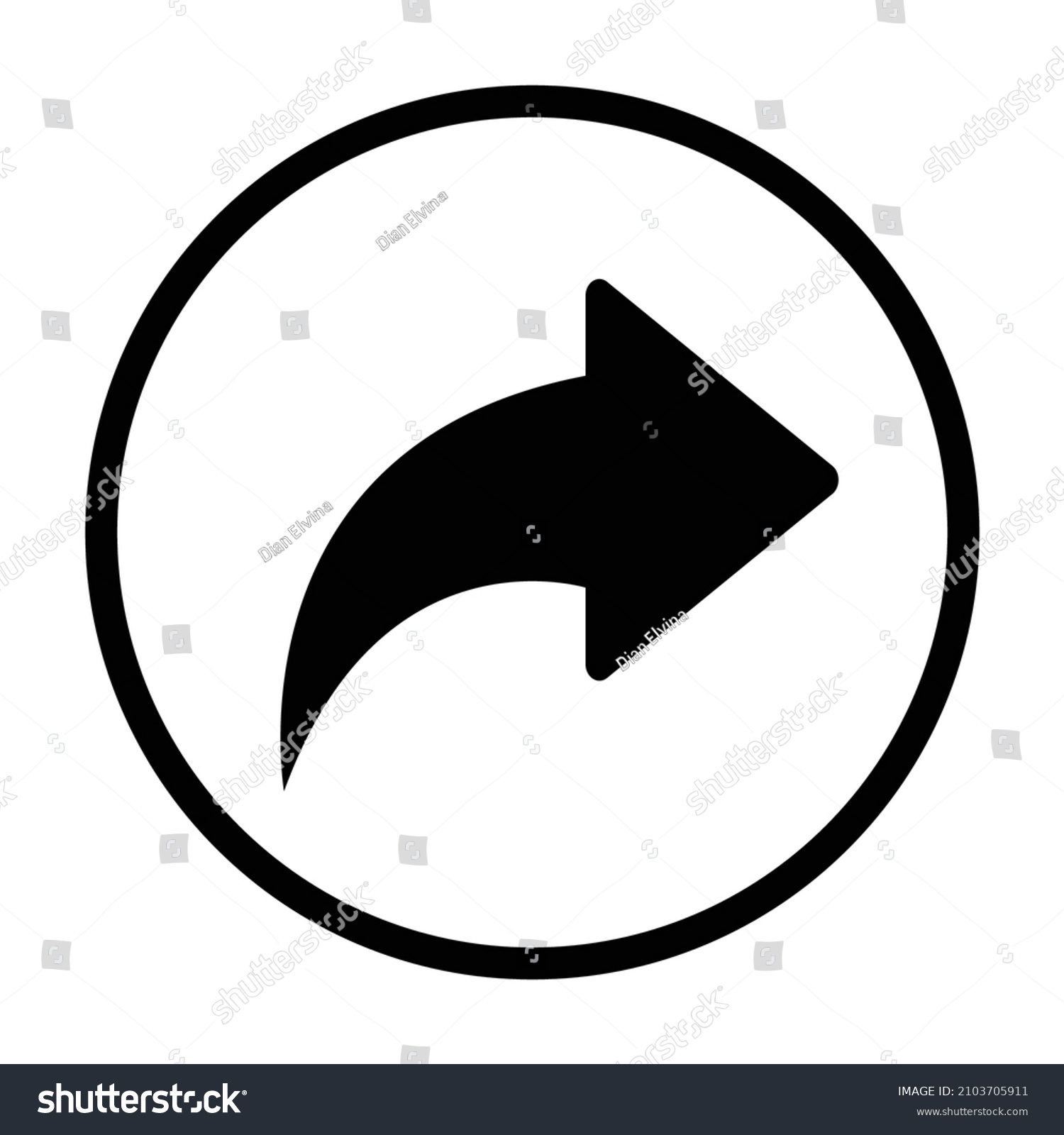 Forward Arrow Button Icon Vector Stock Vector Royalty Free 2103705911