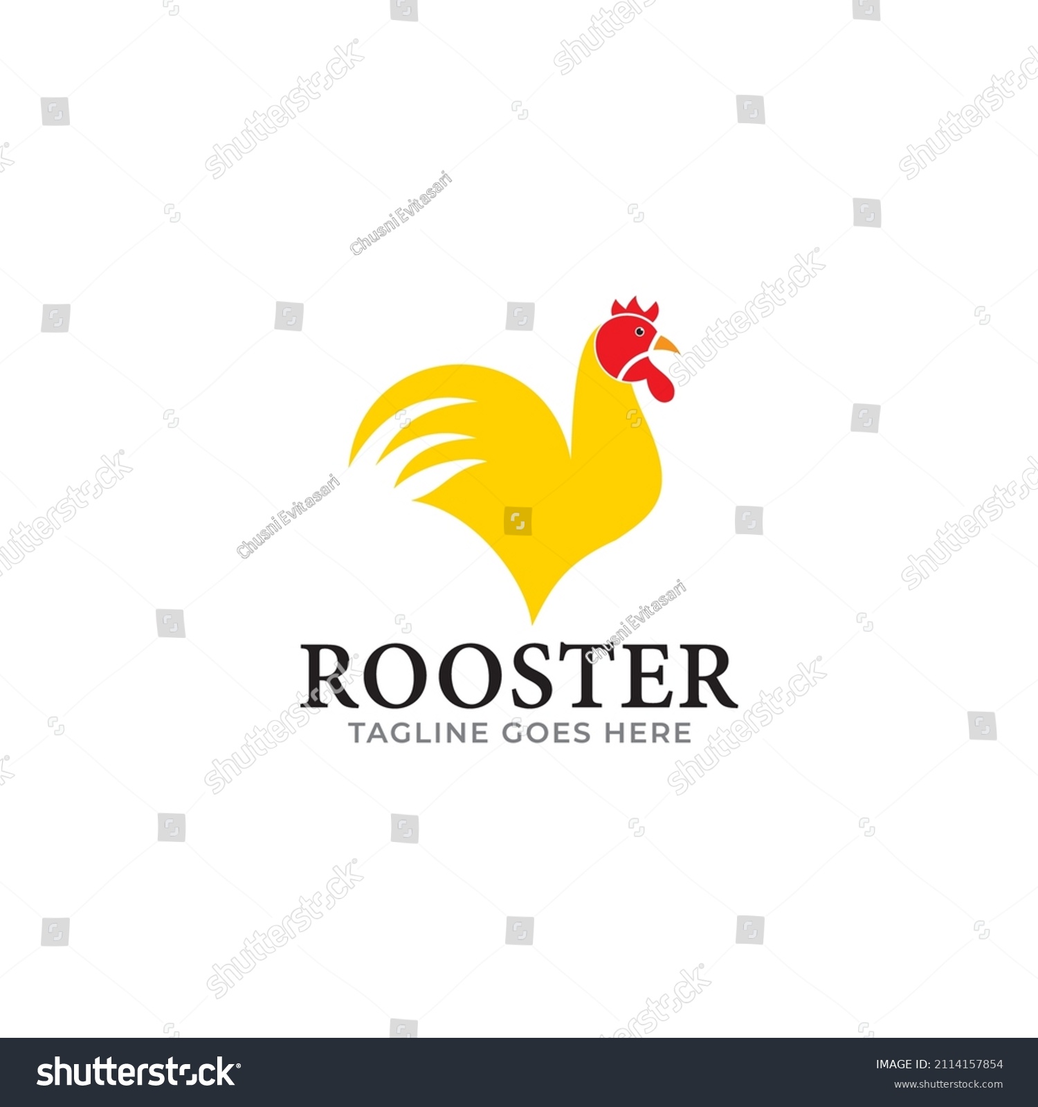 Rooster Logo Design Template Vector Illustration Stock Vector Royalty