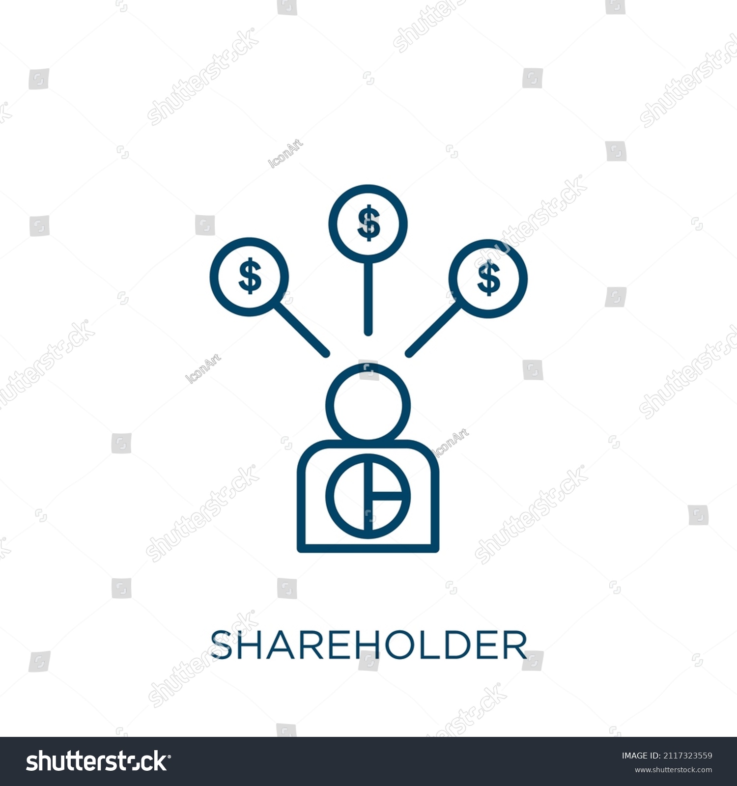 Shareholder Icon Thin Linear Shareholder Outline Stock Vector Royalty