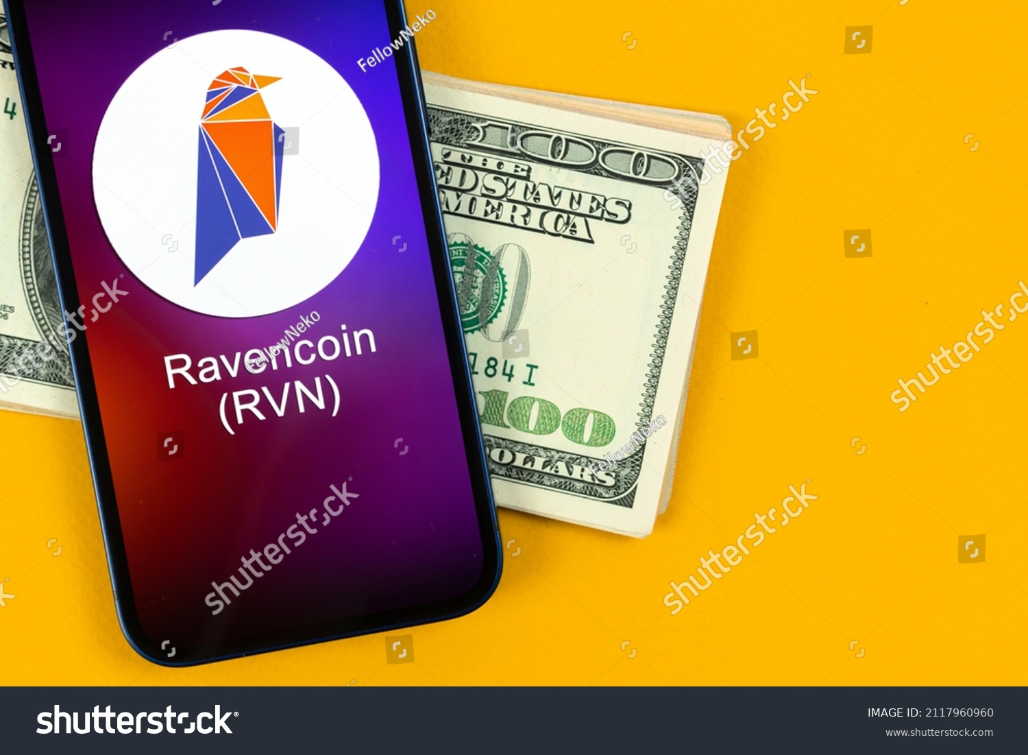 Ravencoin Rvn Symbol Trade Cryptocurrency Digital Stock Photo