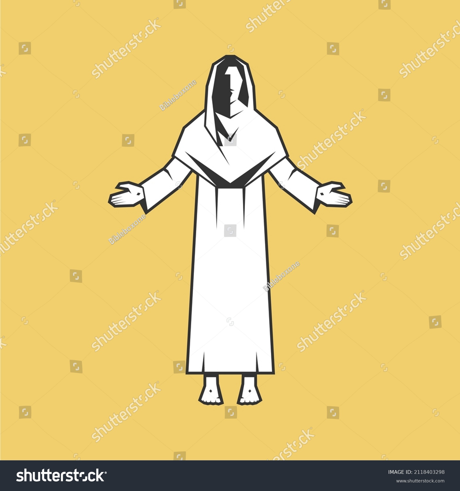 Easter Vector Illustration Resurrected Lord Jesus Stock Vector Royalty