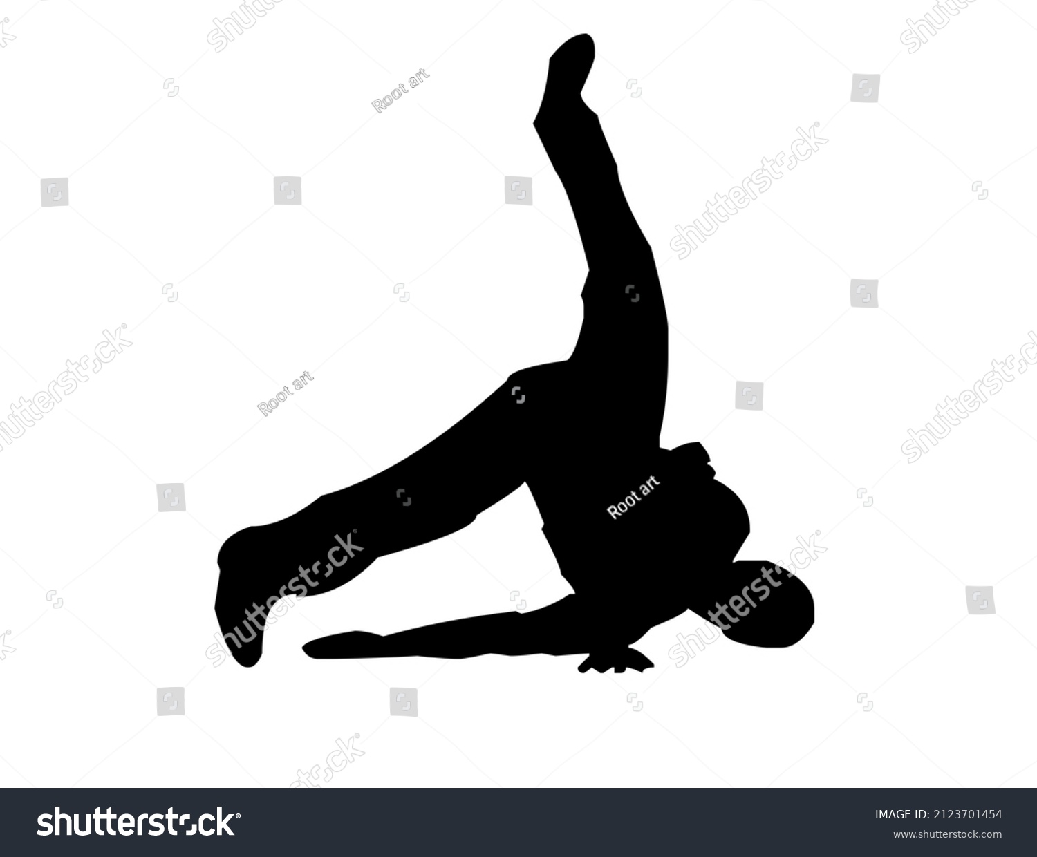 Silhouette Break Dance Poses Art Print Stock Illustration