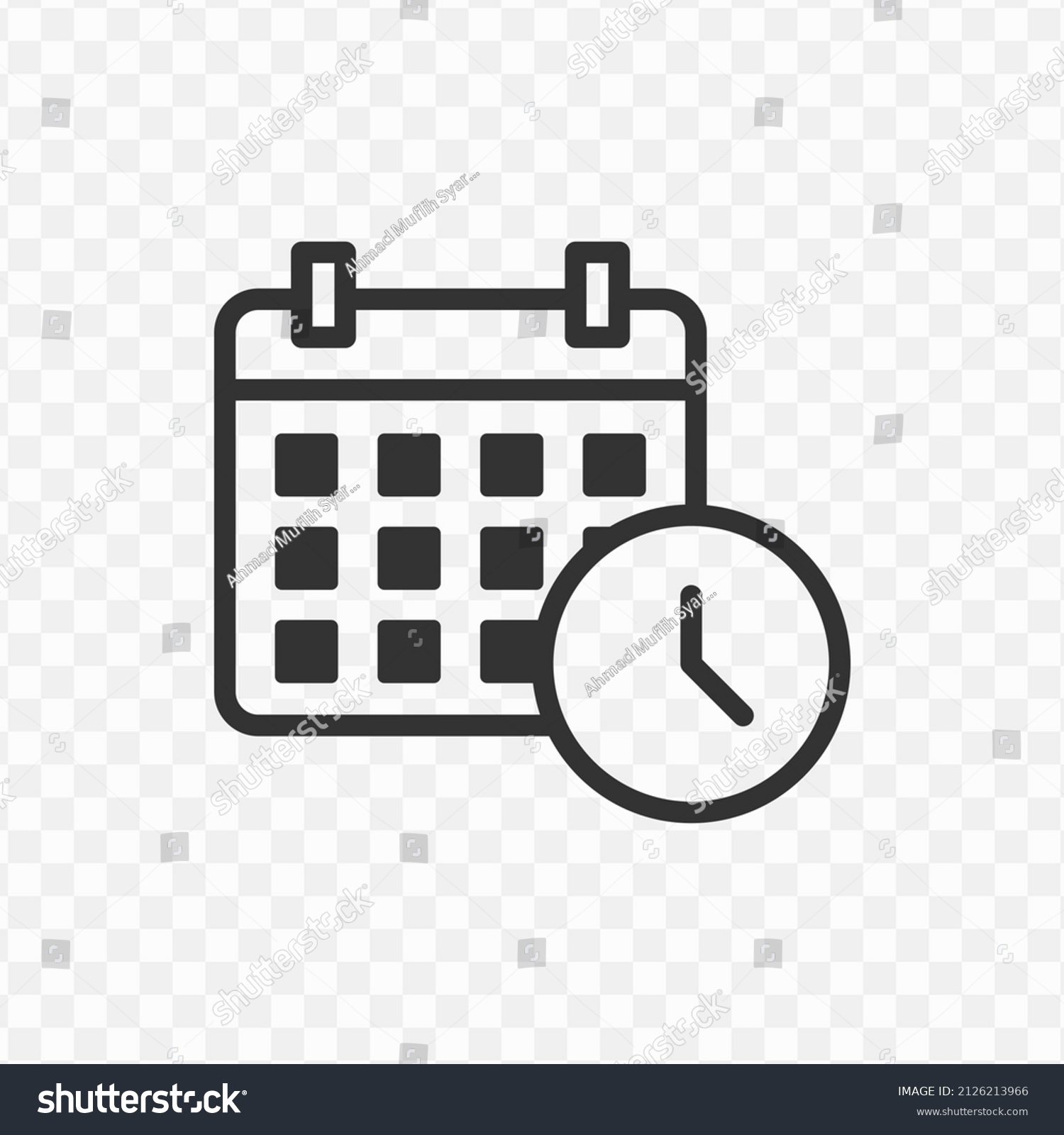 Vektor Stok Vector Illustration Calendar Time Icon Dark Tanpa Royalti